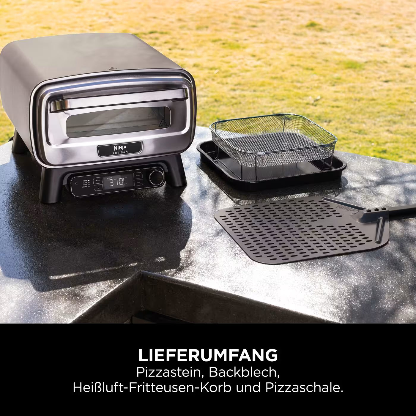 Ninja Artisan Outdoor-Elektro-Pizzaofen und Heißluftfritteuse
