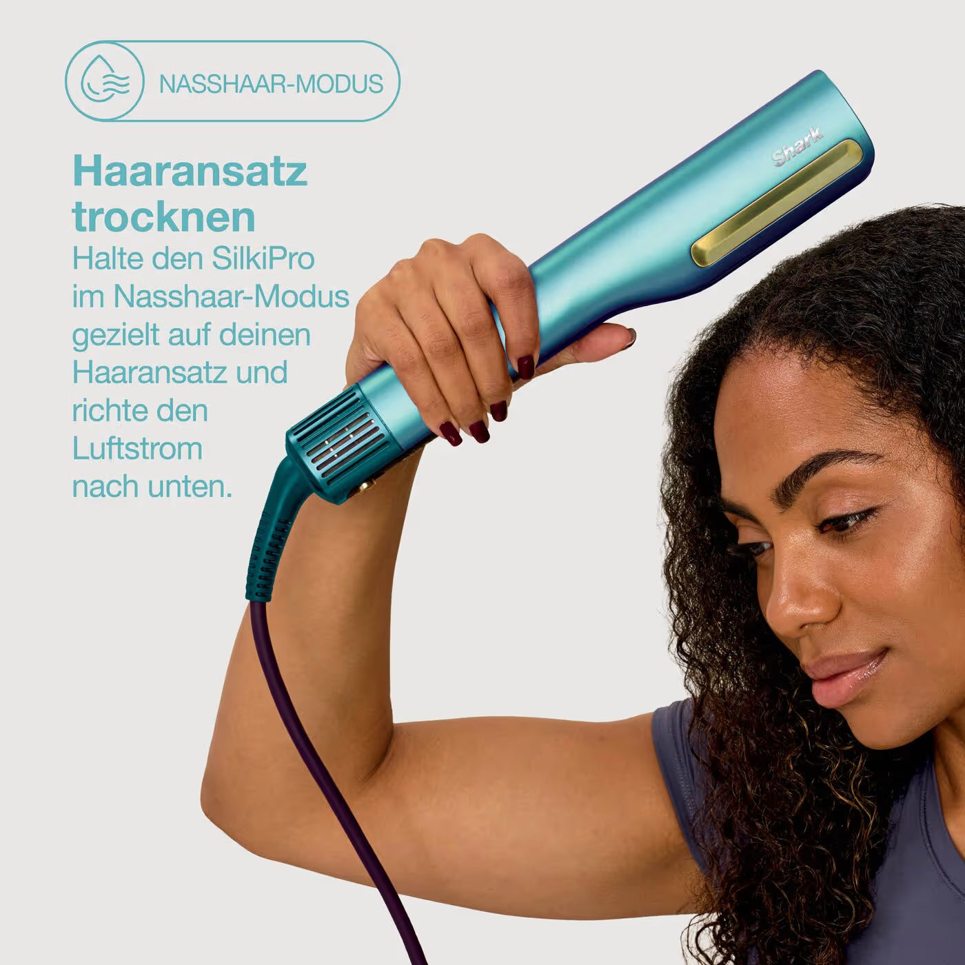Shark SilkiPro Straight Glätteisen und Haartrockner - Blau