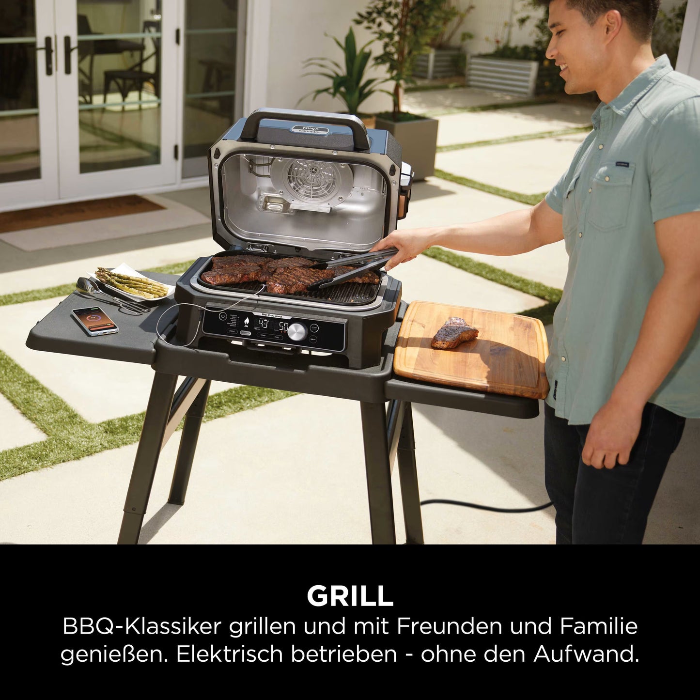 Ninja Woodfire Pro Connect XL Elektrischer Outdoor Grill & Smoker