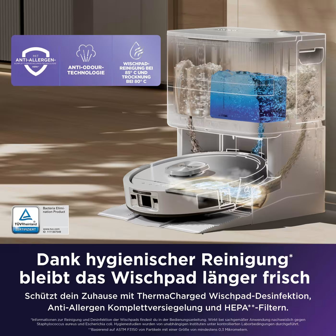 Shark PowerDetect UV Reveal 2-in-1 Saug- und Wischroboter – Weiß