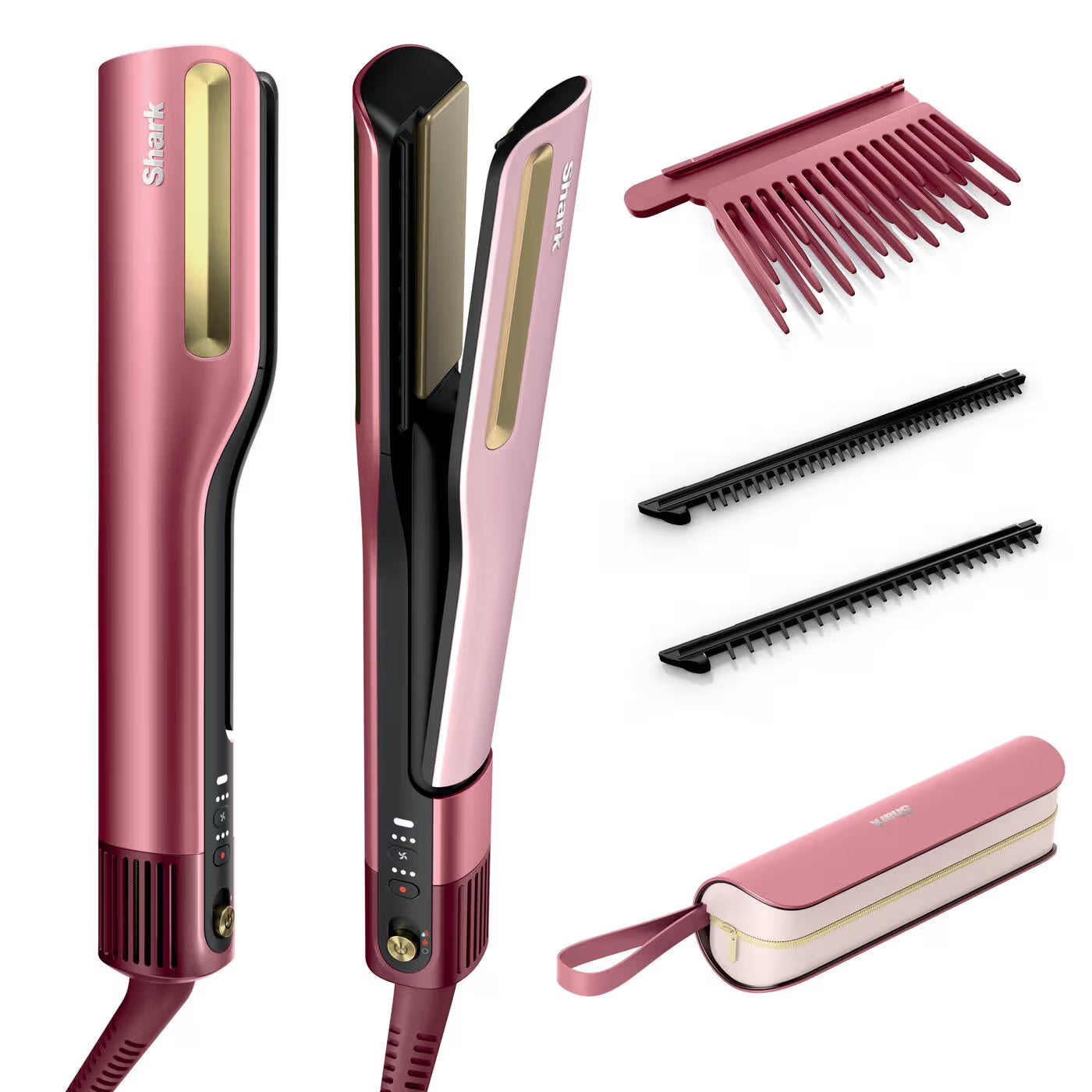 Shark SilkiPro Straight Glätteisen und Haartrockner - Rosa