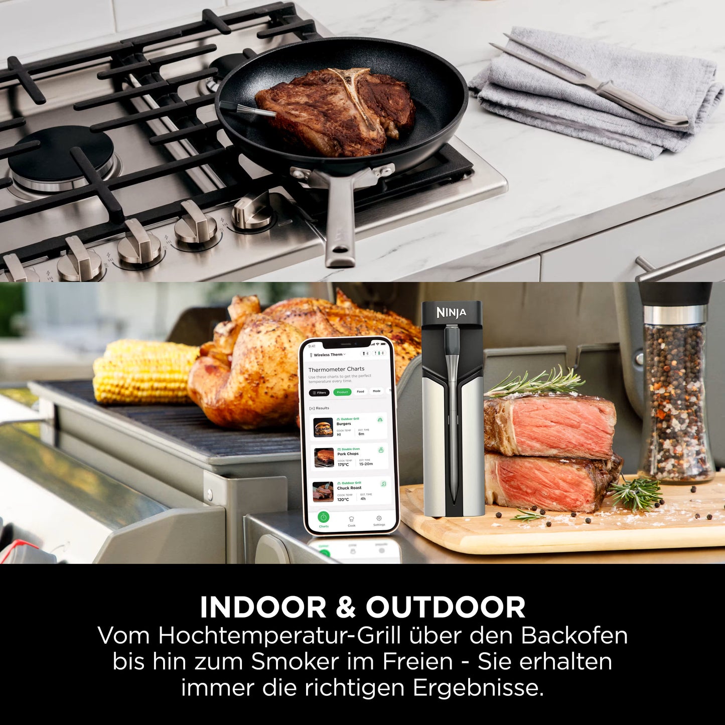 Ninja ProChef Thermometer drinnen & draußen