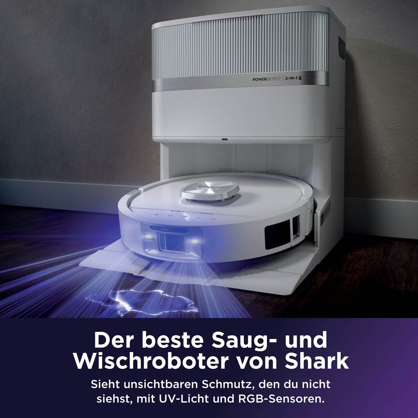 Shark PowerDetect UV Reveal 2-in-1 Saug- und Wischroboter – Weiß