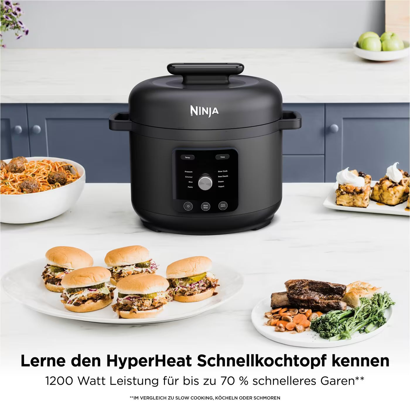 Ninja HyperHeat 9-in-1 Schnellkochtopf und Reiskocher mit 6 Liter Fassungsvermögen