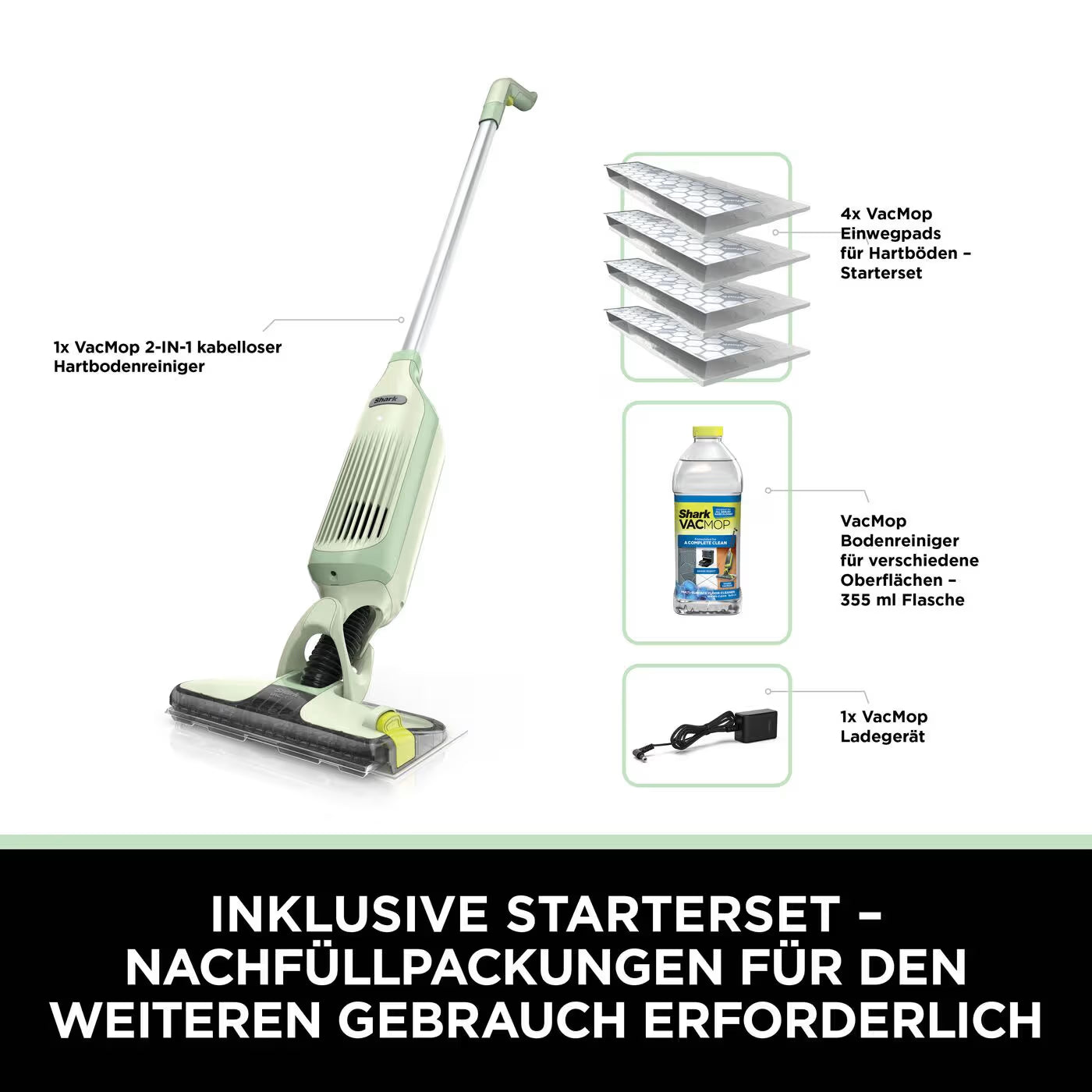 Shark VacMop 2-in-1 kabelloser Staubsauger und Sprühmopp