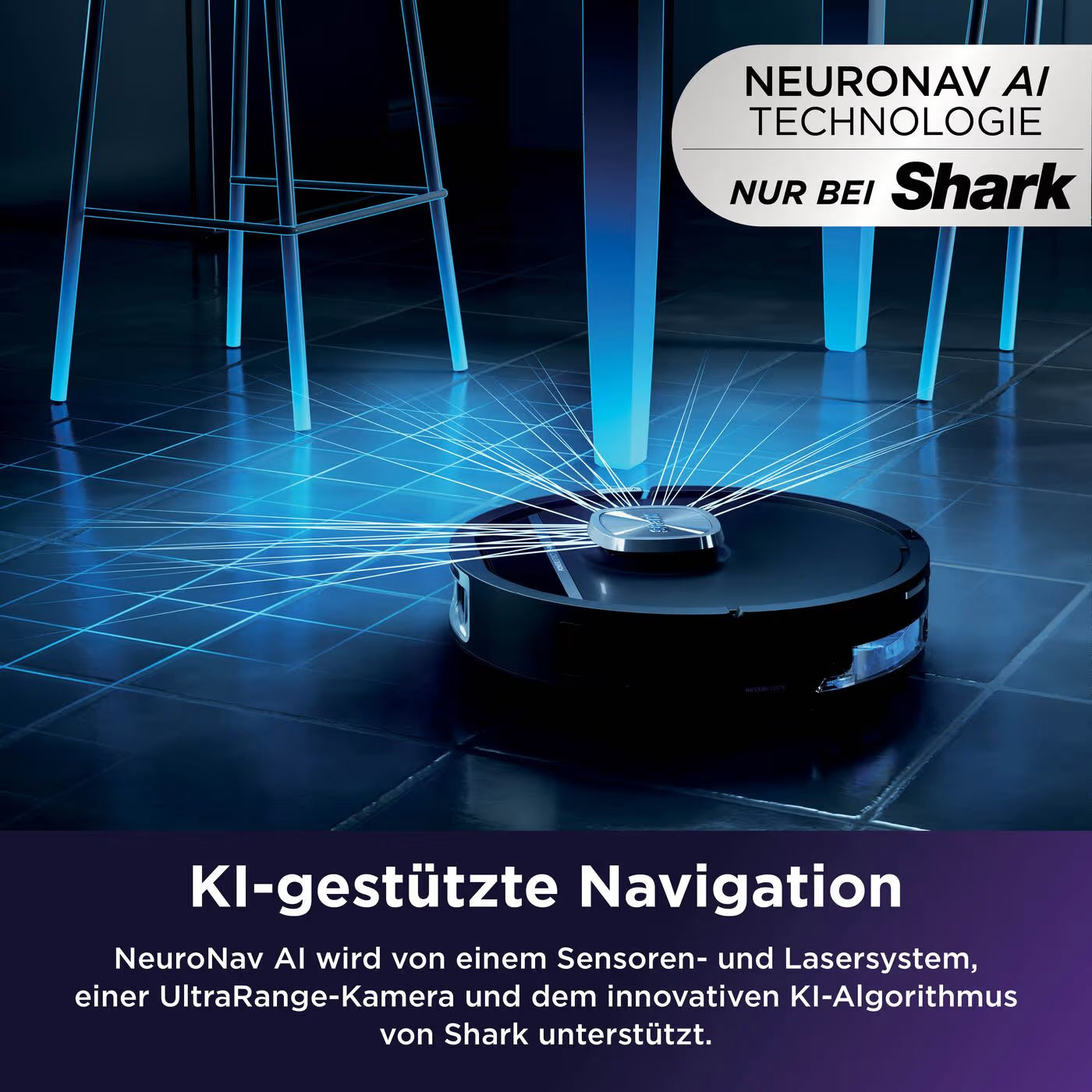 Shark PowerDetect UV Reveal 2-in-1 Saug- und Wischroboter – Schwarz