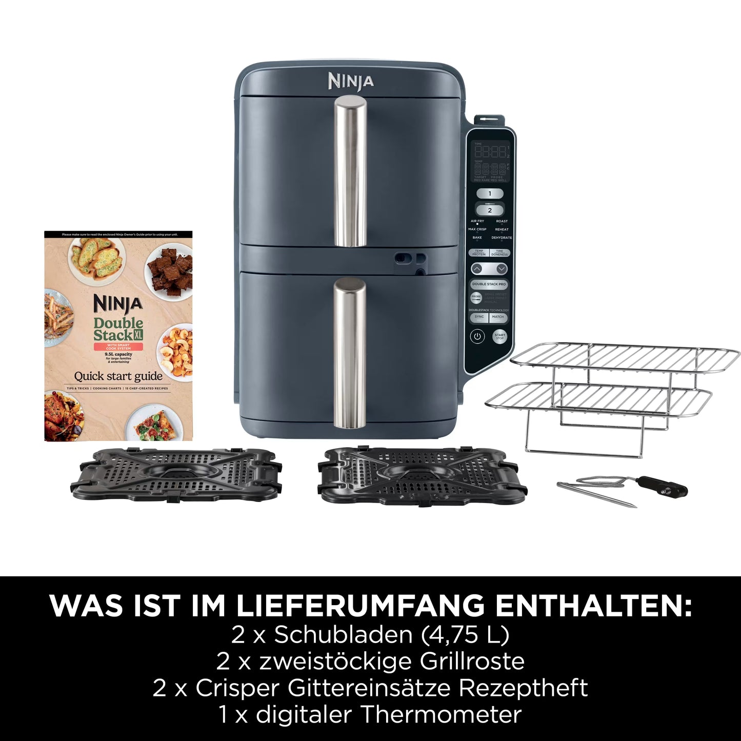 Ninja Double Stack XL 2-Ebenen Heißluftfritteuse 9,5 L