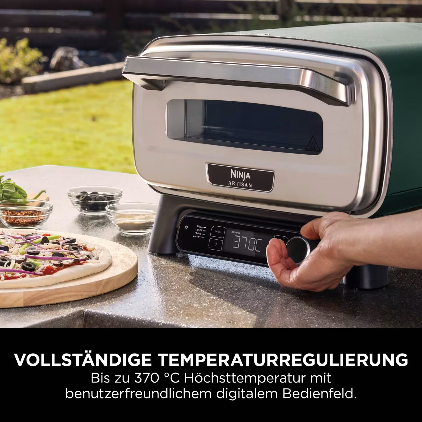 Ninja Artisan Outdoor-Elektro-Pizzaofen und Heißluftfritteuse