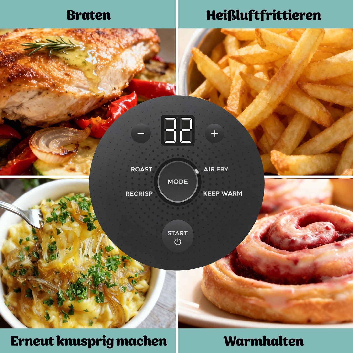 Ninja CRISPi 4-in-1 Glas-Heißluftfritteuse