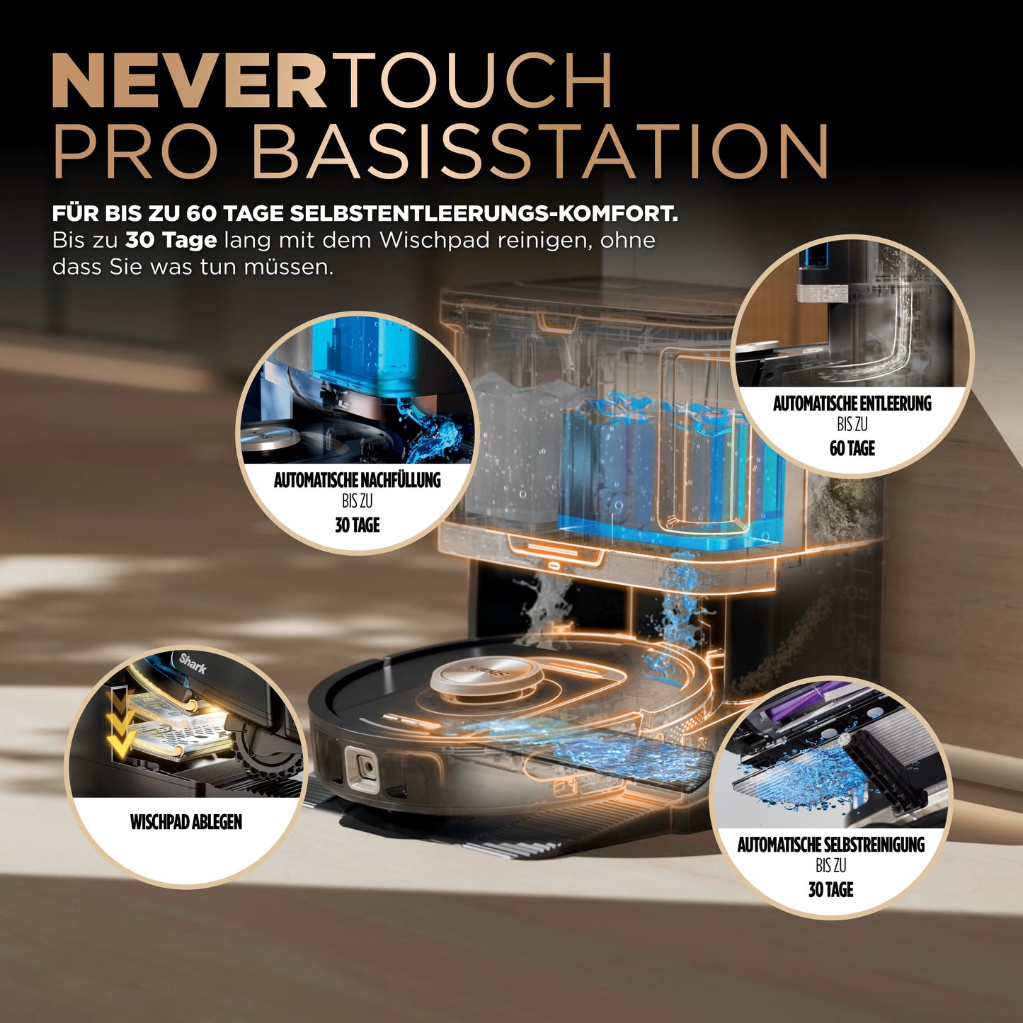 Shark PowerDetect NeverTouch Pro 2-in-1 Saug- und Wischroboter
