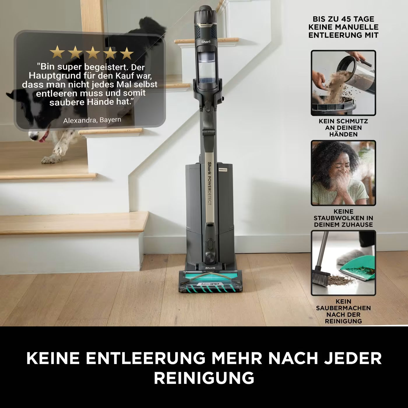 Shark PowerDetect Clean & Empty Akku-Staubsauger für Tierhaare