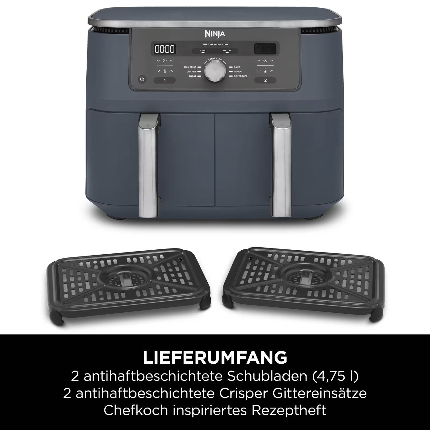 Ninja MAX 6-in-1 Dual Zone Heißluftfritteuse 9,5 L