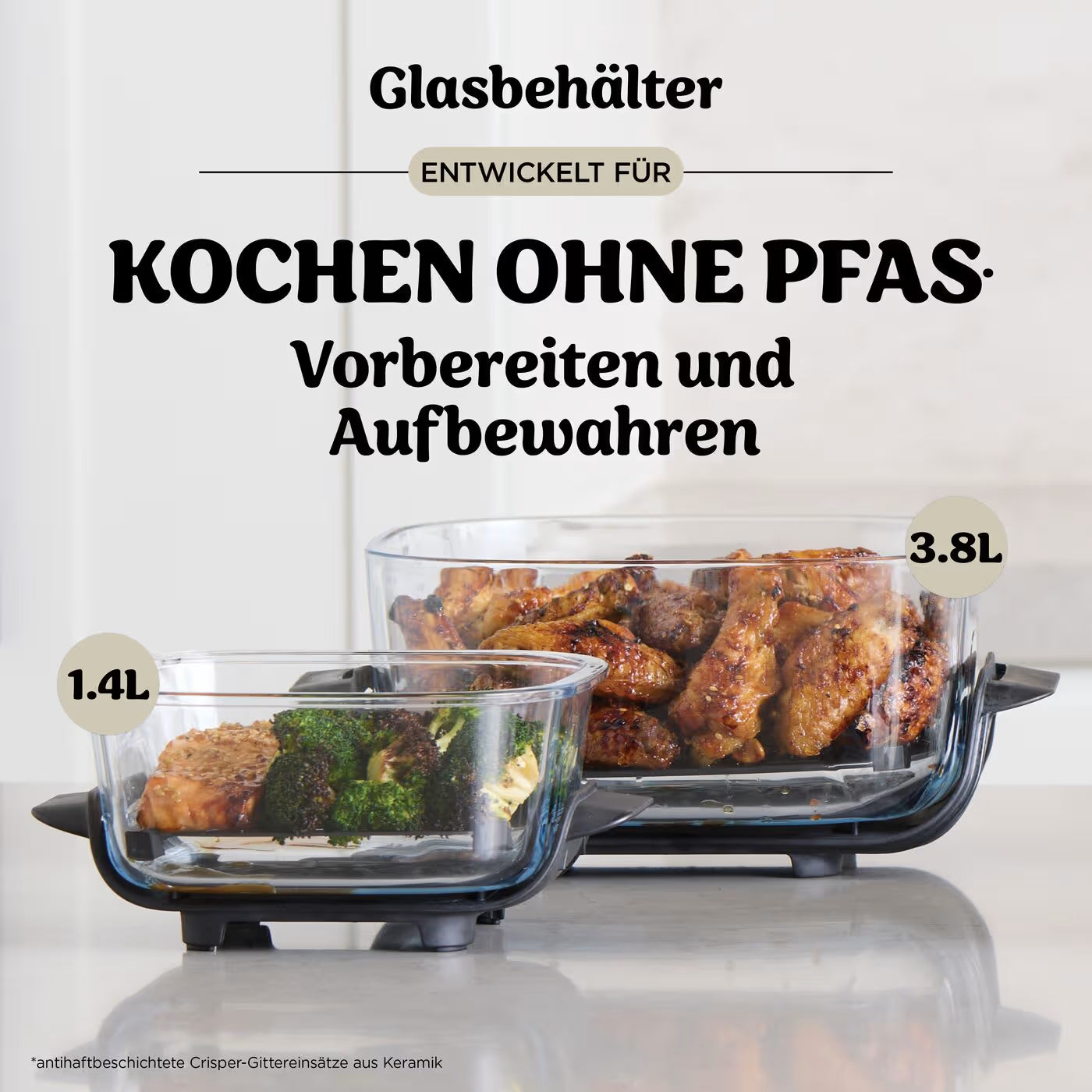 Ninja CRISPi 4-in-1 Tragbare Glas-Heißluftfritteuse