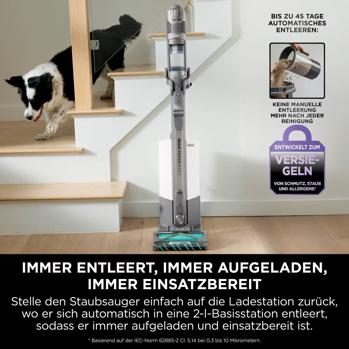 Shark PowerDetect Clean & Empty Akku-Staubsauger für Tierhaare mit Selbstentleerungssystem