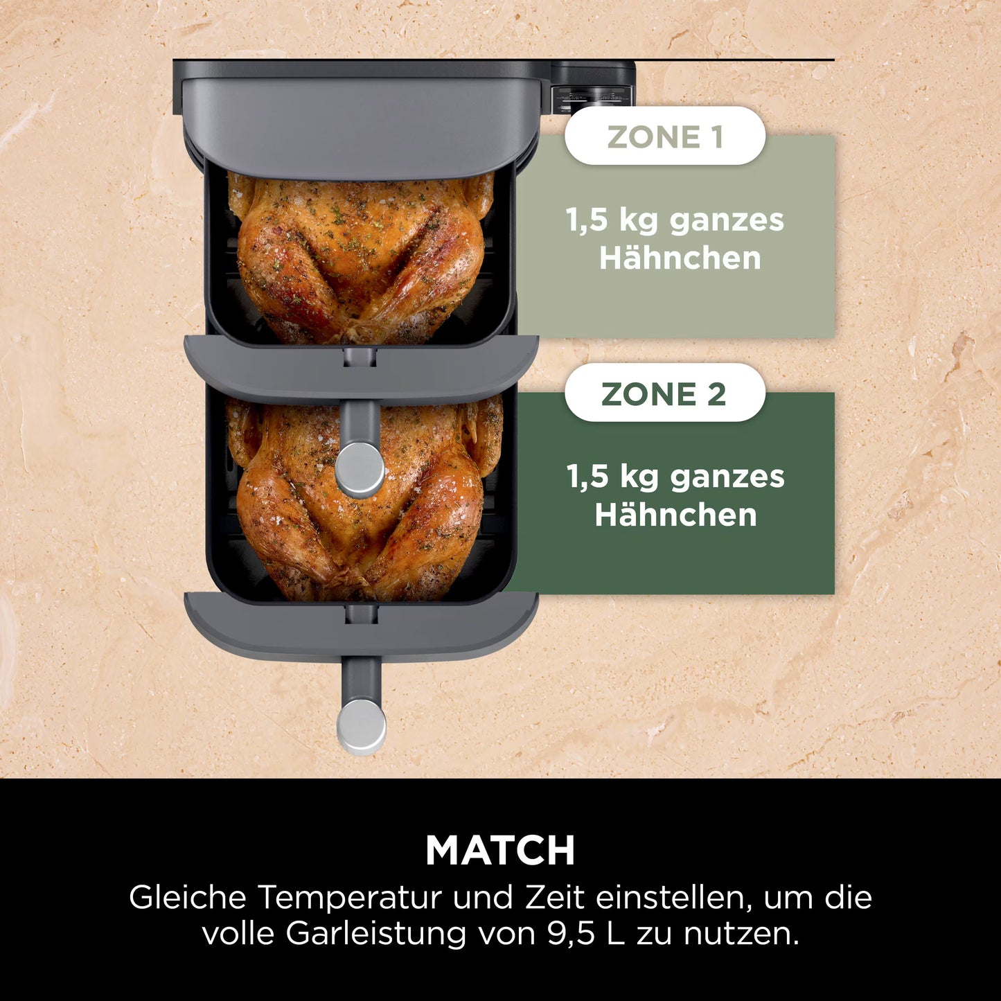 Ninja Double Stack XL 2-Ebenen Heißluftfritteuse 9,5 L