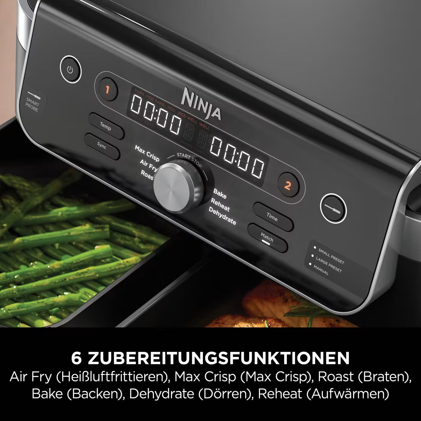 Ninja DualZone XL-Heißluftfritteuse mit 9,5 l Fassungsvermögen und 2 Schubladen