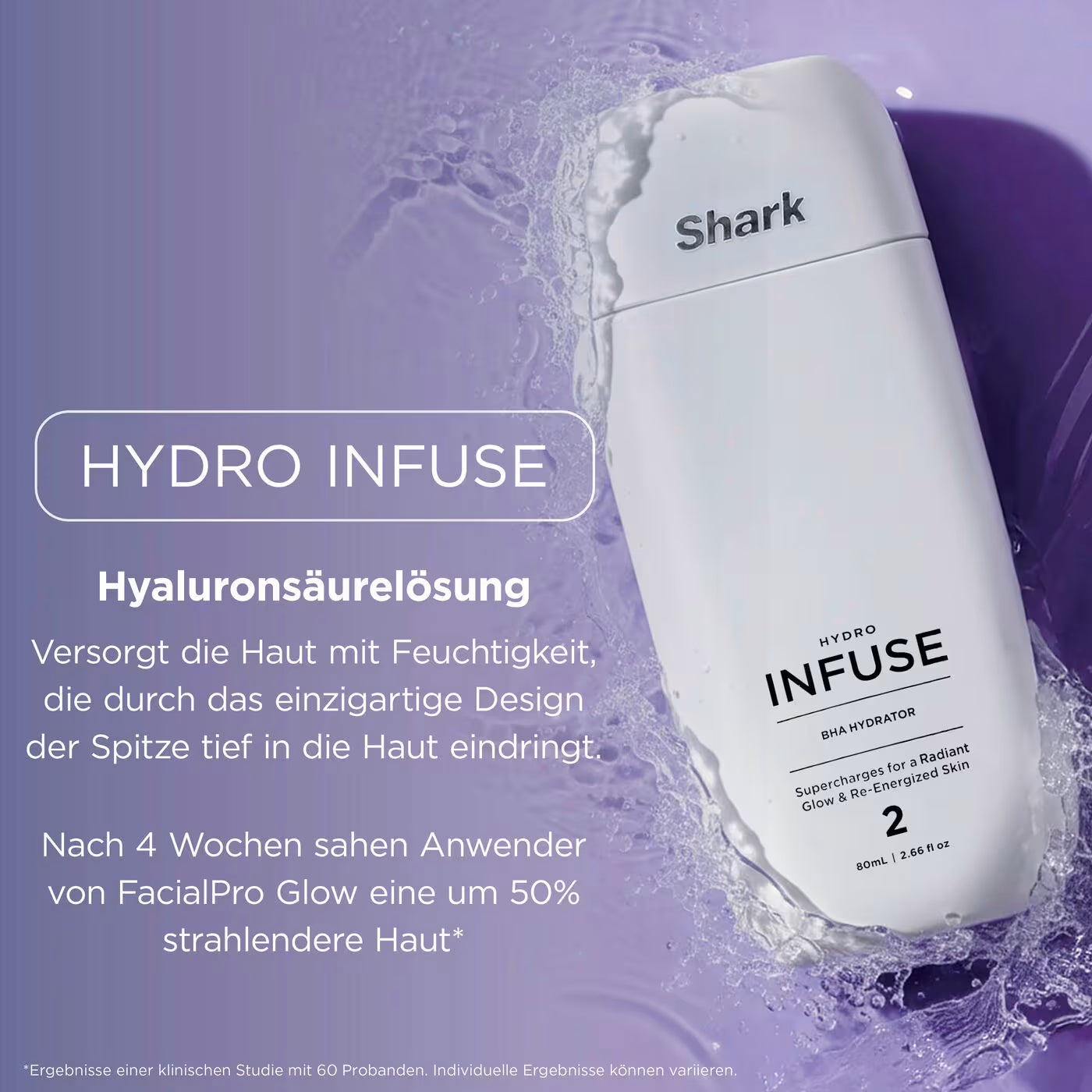 Shark FacialPro Glow + DePuffi Hydro-Powered Facial System für zu Hause – Schwarz