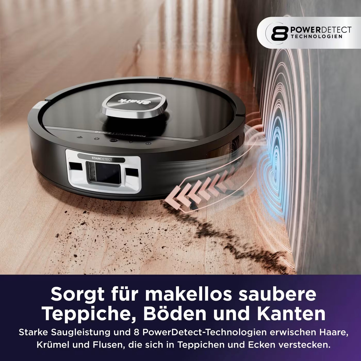 Shark PowerDetect UV Reveal 2-in-1 Saug- und Wischroboter – Schwarz