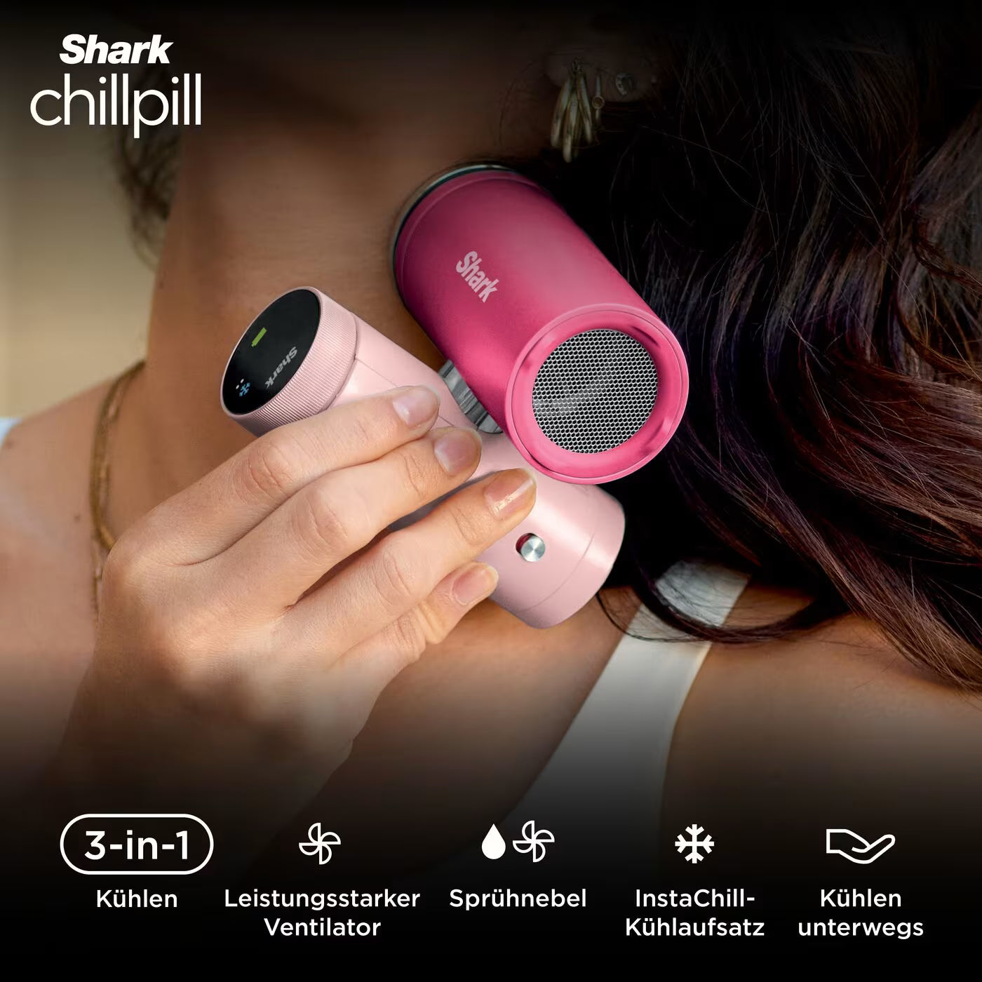 Shark ChillPill 3-in-1 Ventilator mit Sprühnebel – Rosa
