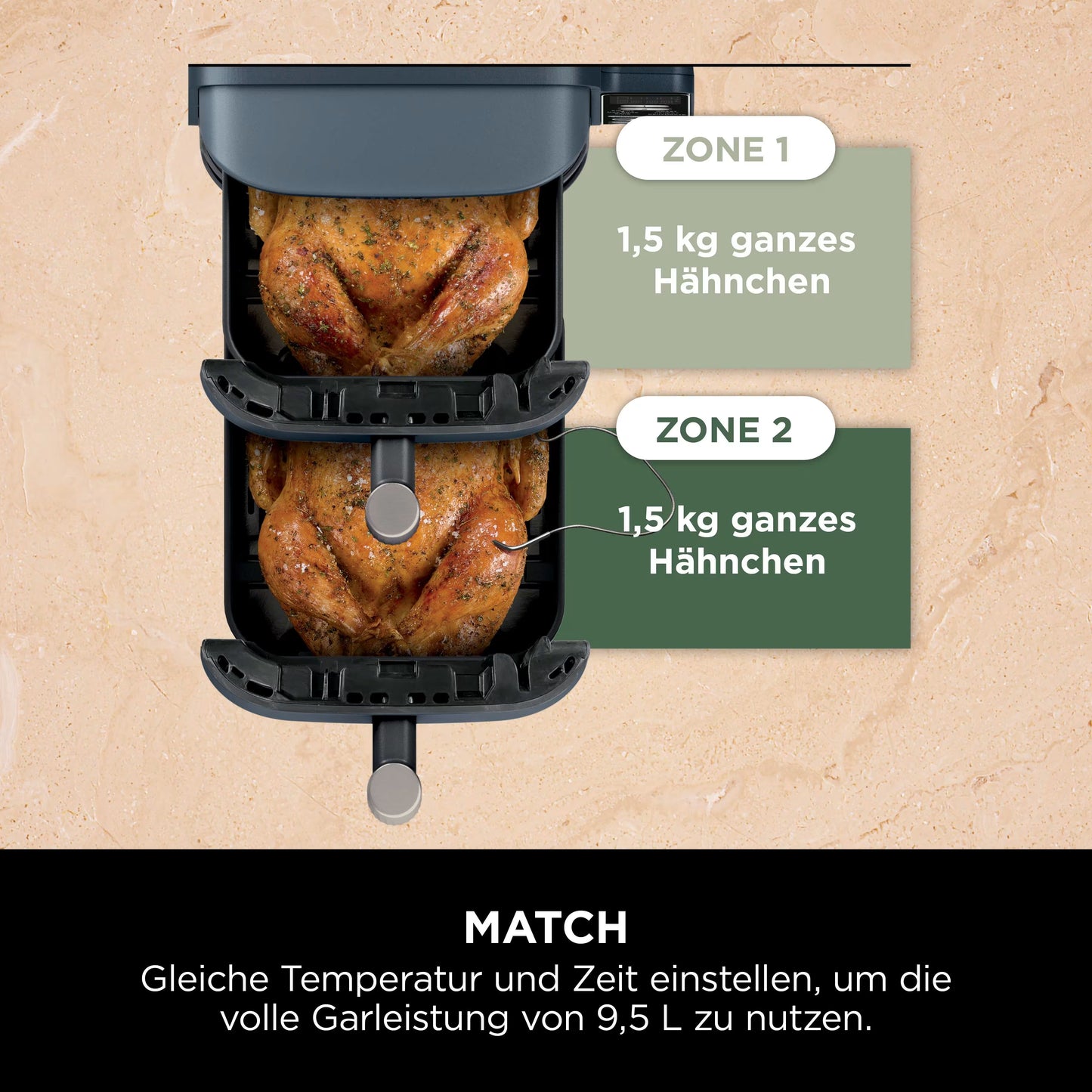 Ninja Double Stack XL 2-Ebenen Heißluftfritteuse 9,5 L