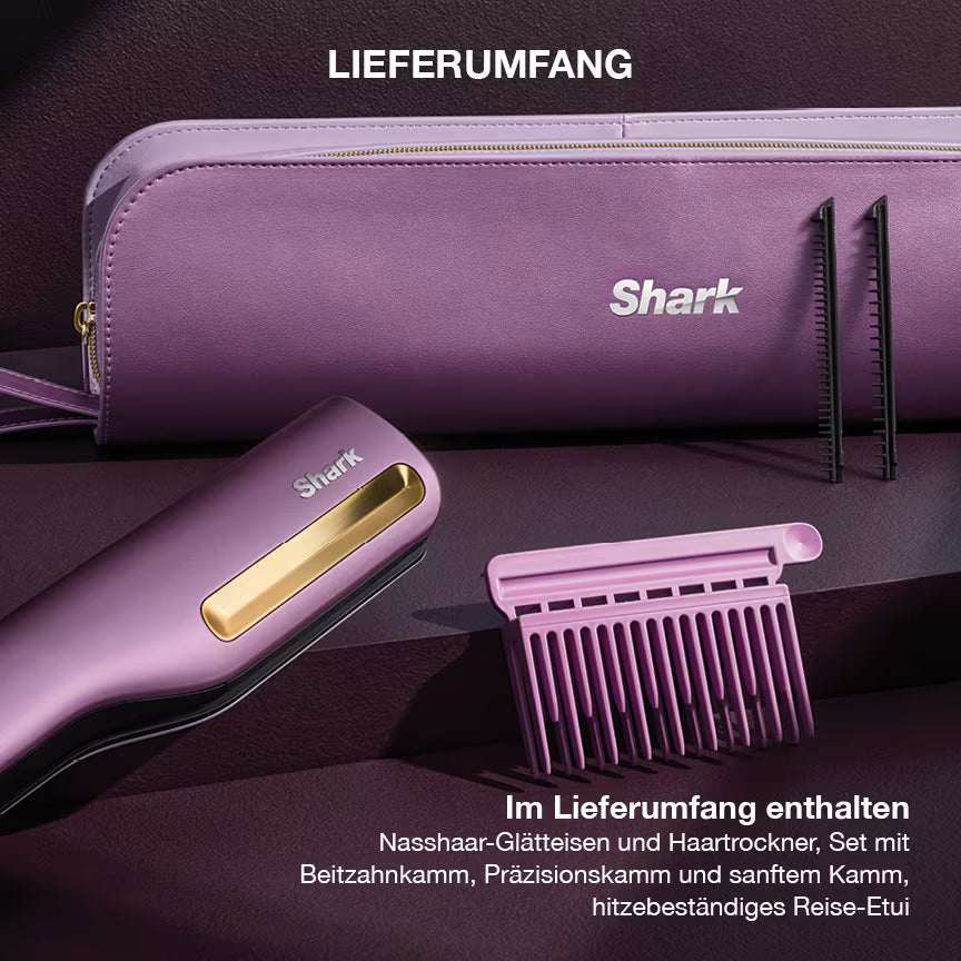 Shark SilkiPro Straight Glätteisen und Haartrockner - Lila