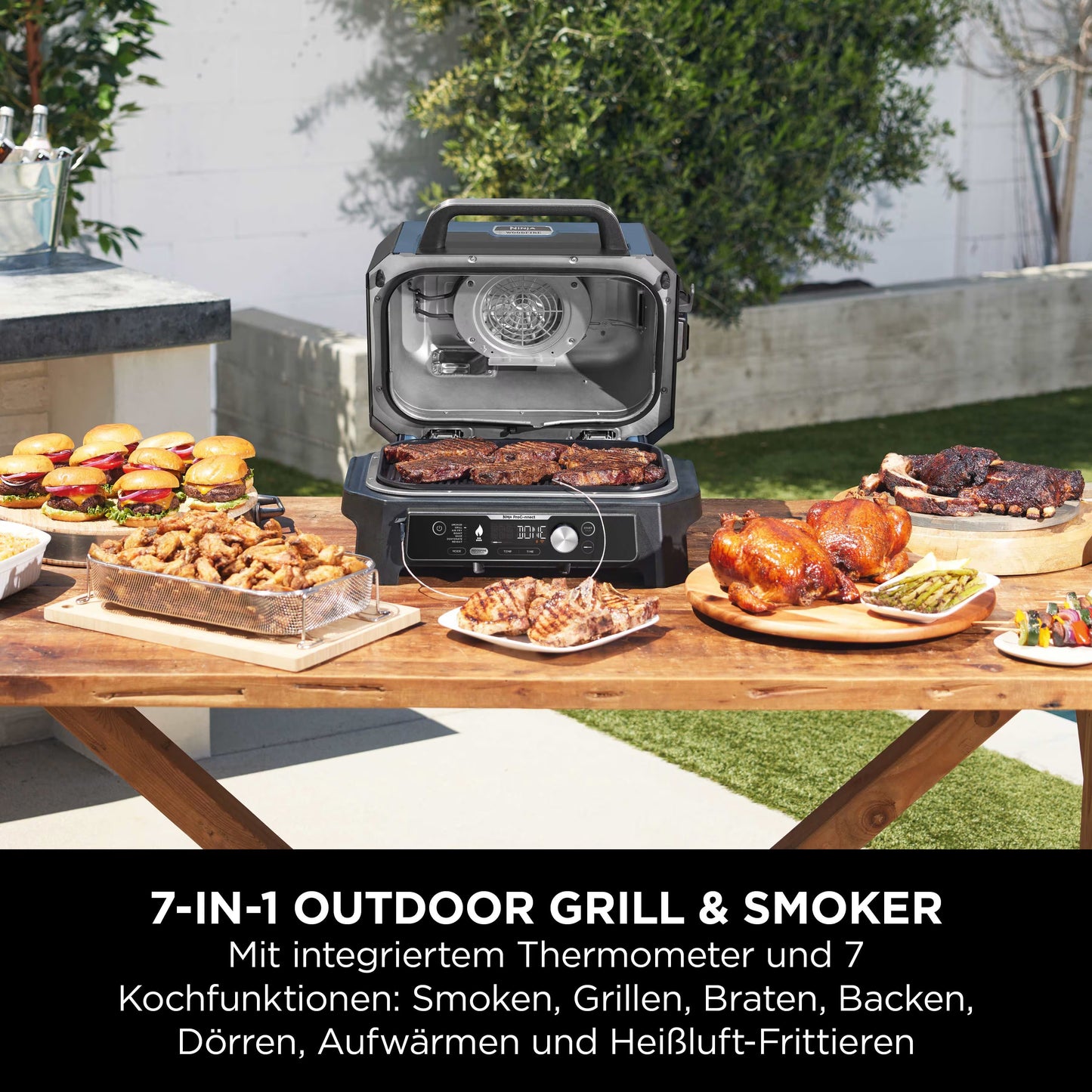 Ninja Woodfire Pro Connect XL Elektrischer Outdoor Grill & Smoker