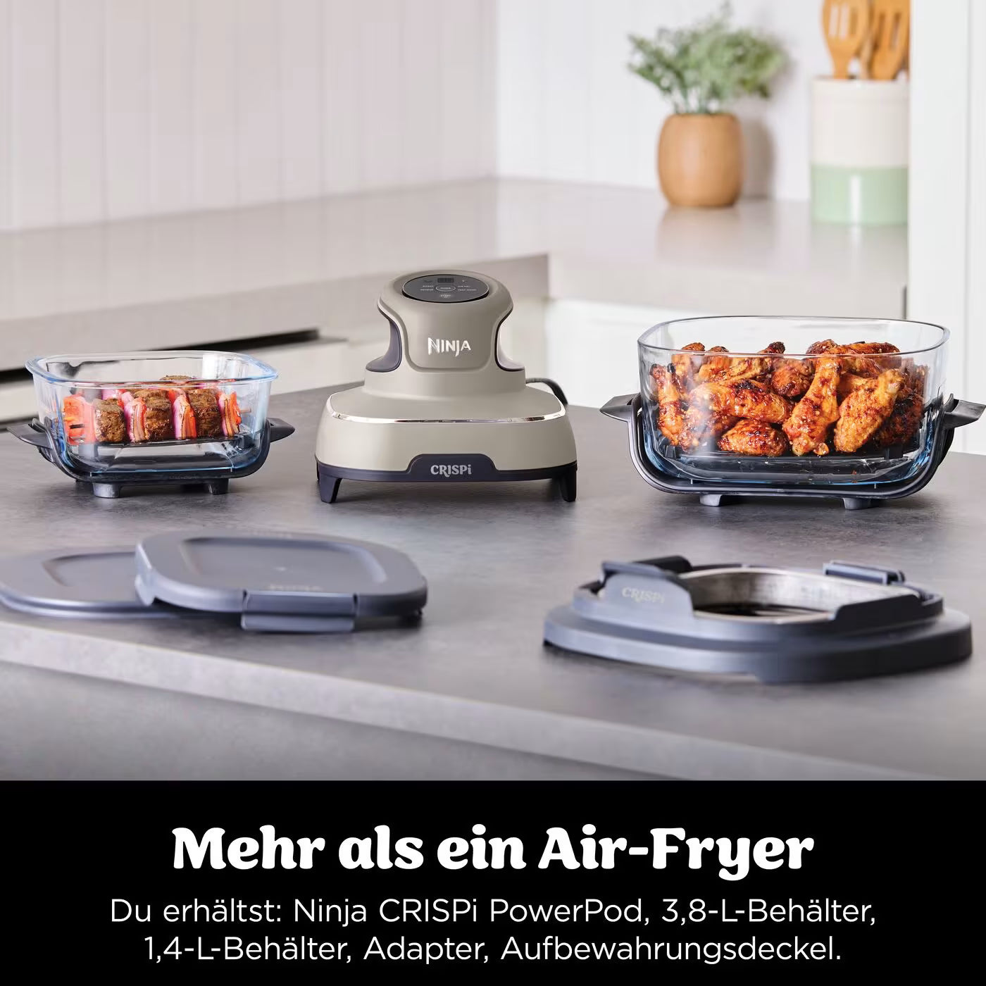 Ninja CRISPi 4-in-1 Tragbare Glas-Heißluftfritteuse