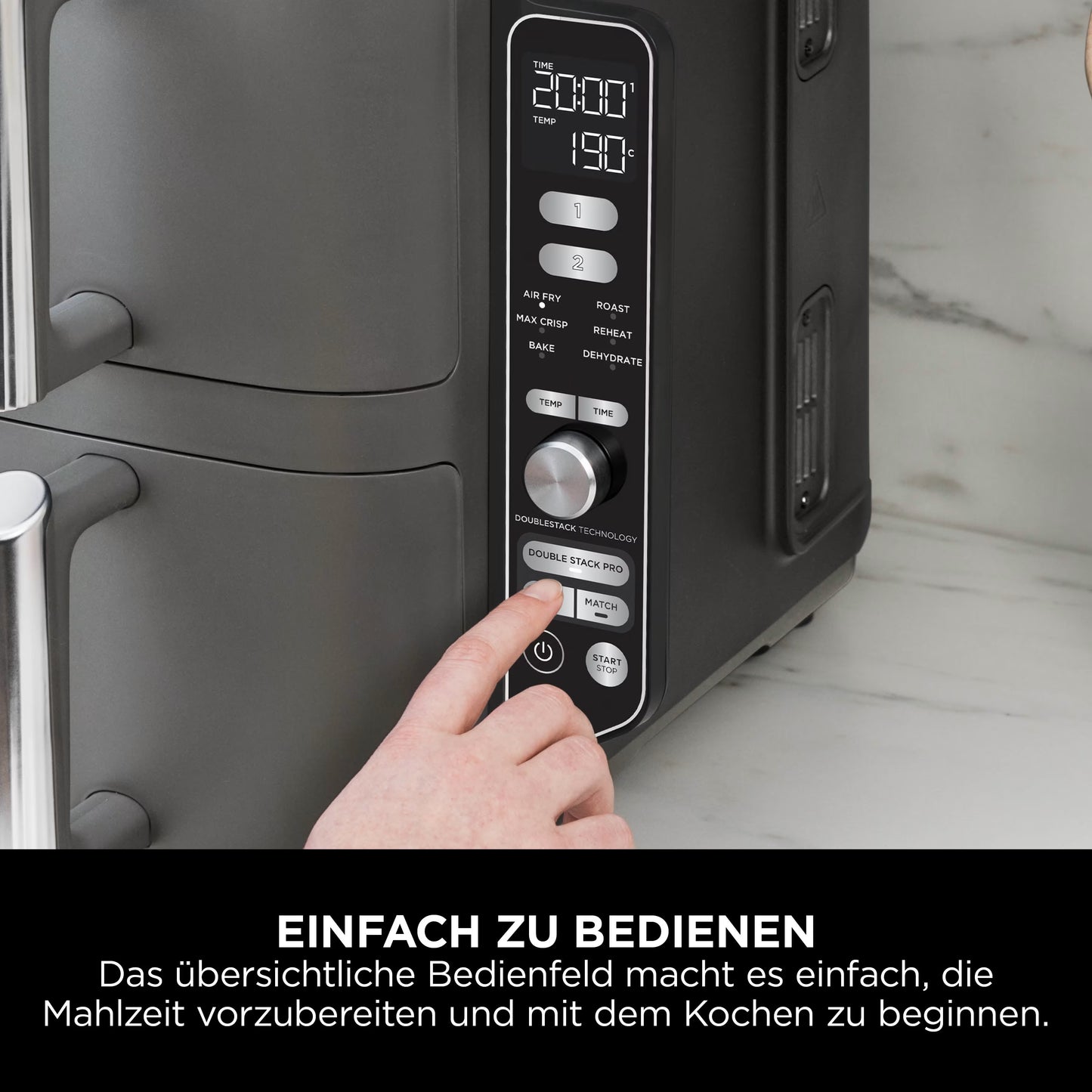 Ninja Double Stack XL 2-Ebenen Heißluftfritteuse 9,5 L