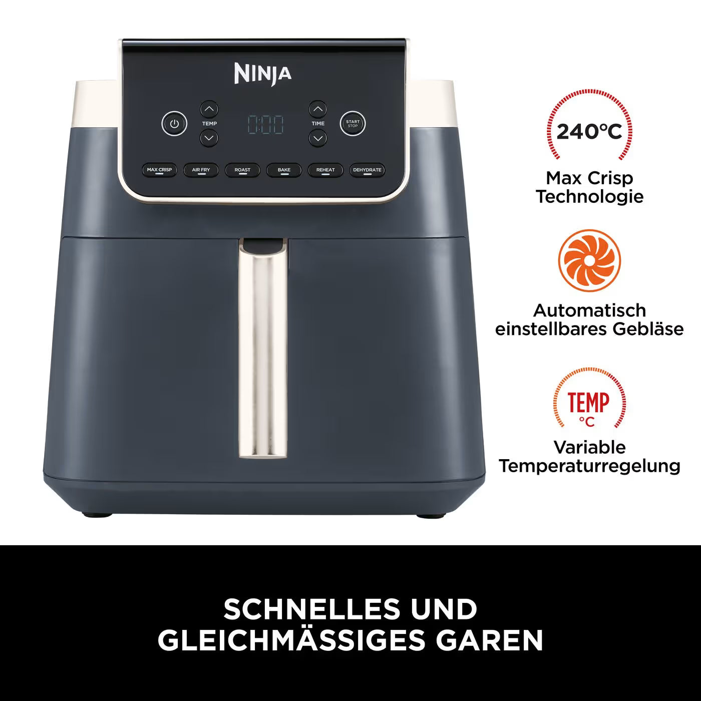 Ninja Heißluftfritteuse Max Pro 6,2 L