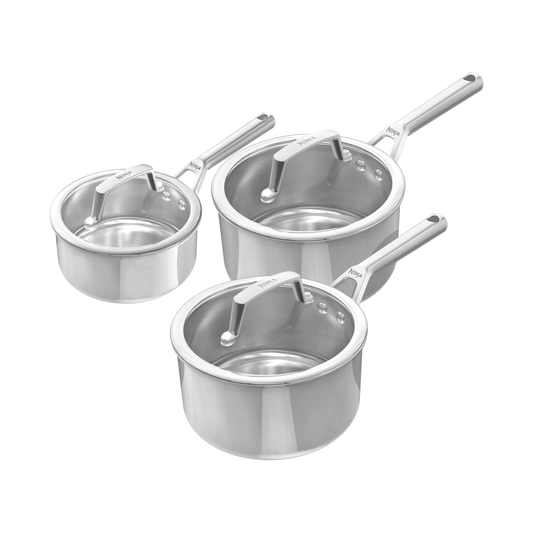 Ninja EverClad 3-teiliges Topf-Set aus Edelstahl mit Deckel