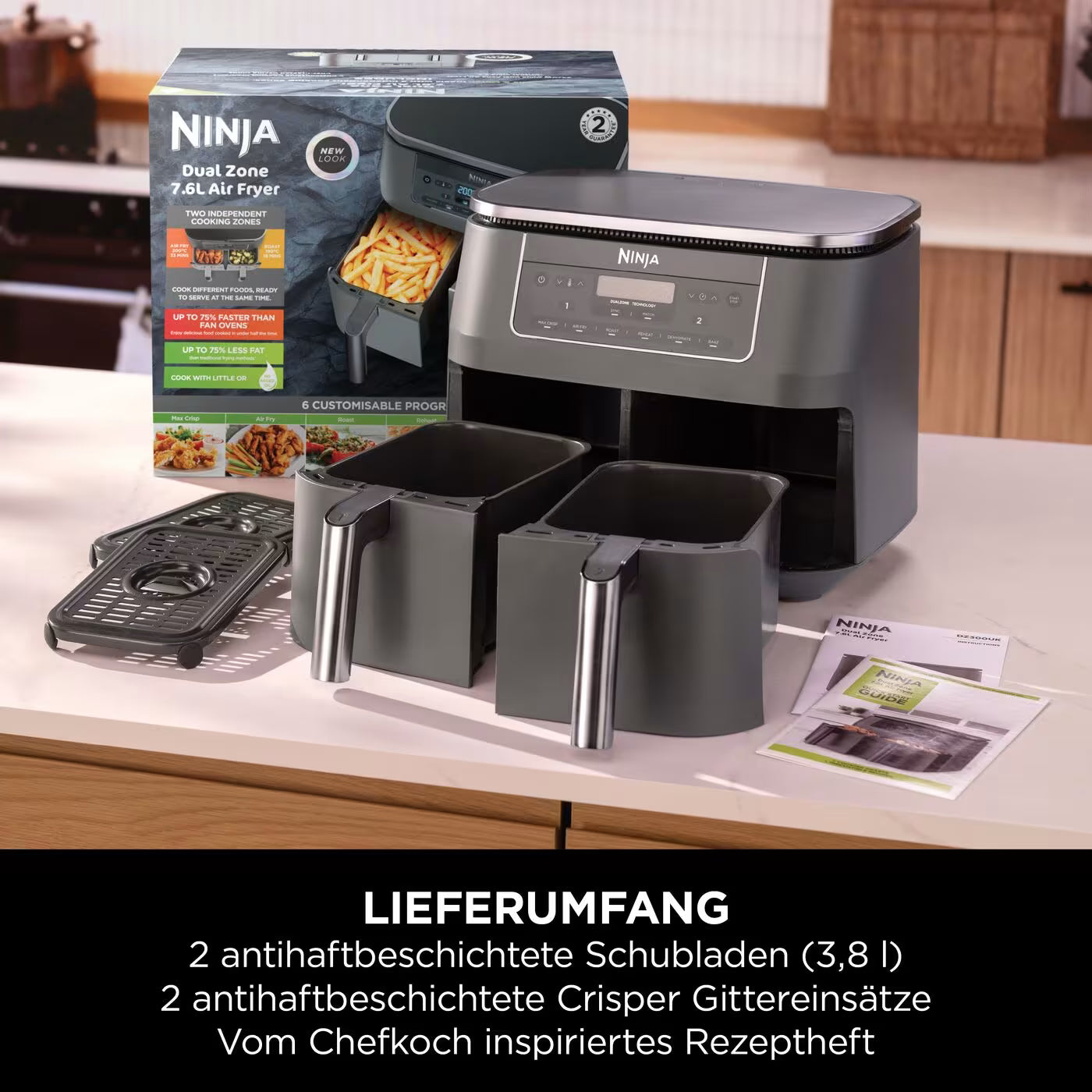Ninja Dual Zone Heißluftfritteuse 7,6 L