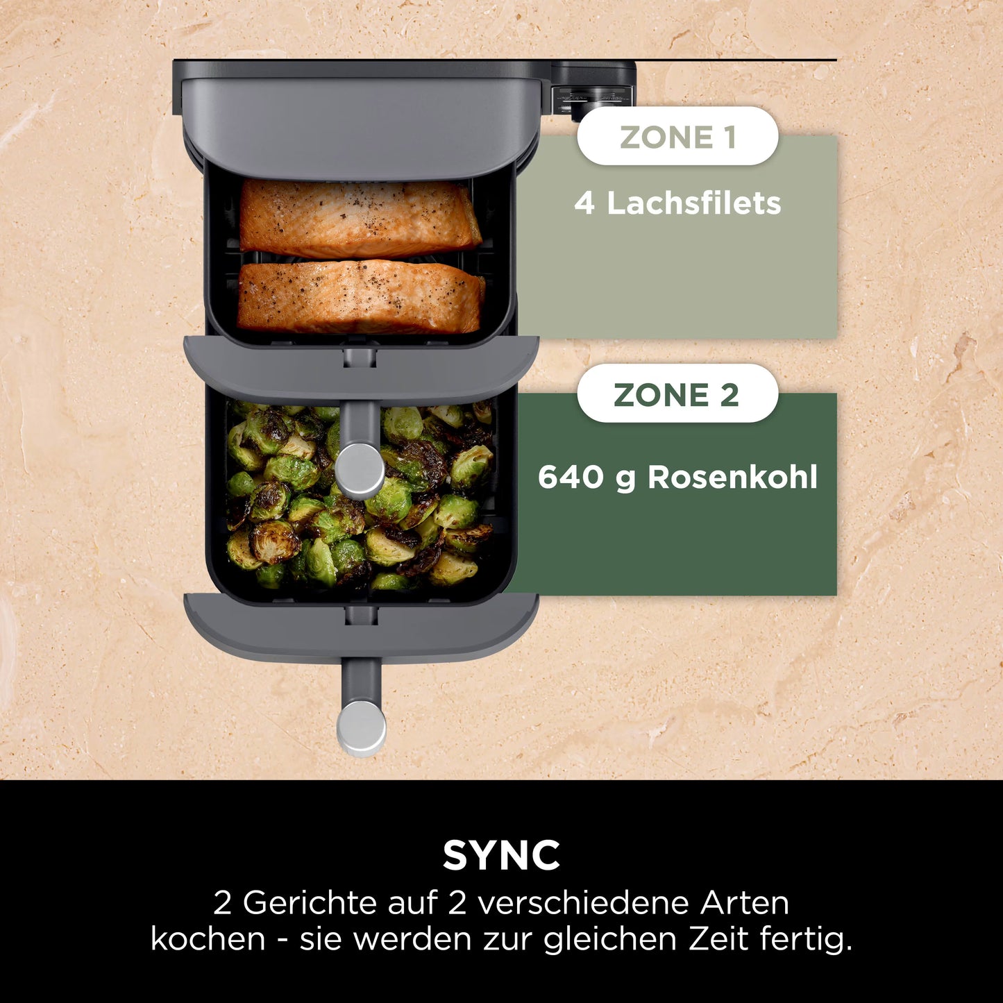 Ninja Double Stack XL 2-Ebenen Heißluftfritteuse 9,5 L