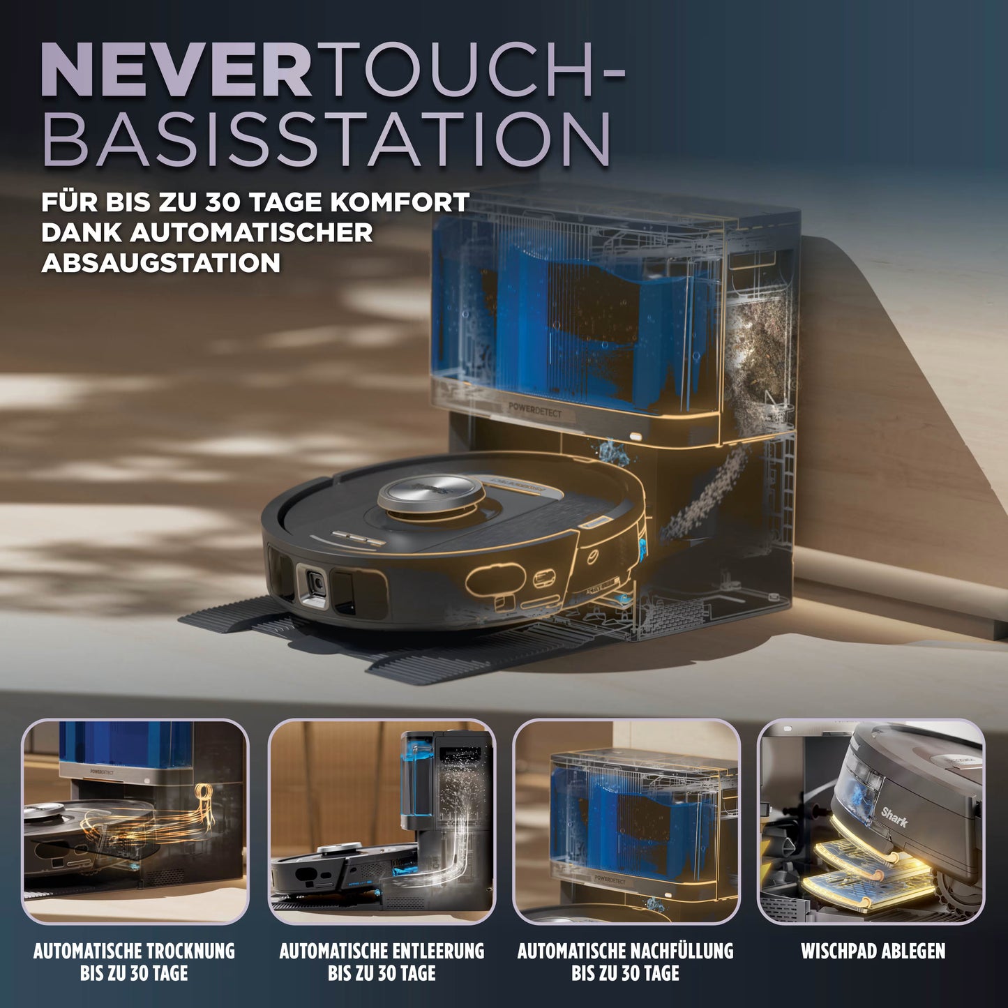 Shark PowerDetect NeverTouch 2-in-1 Saug- und Wischroboter
