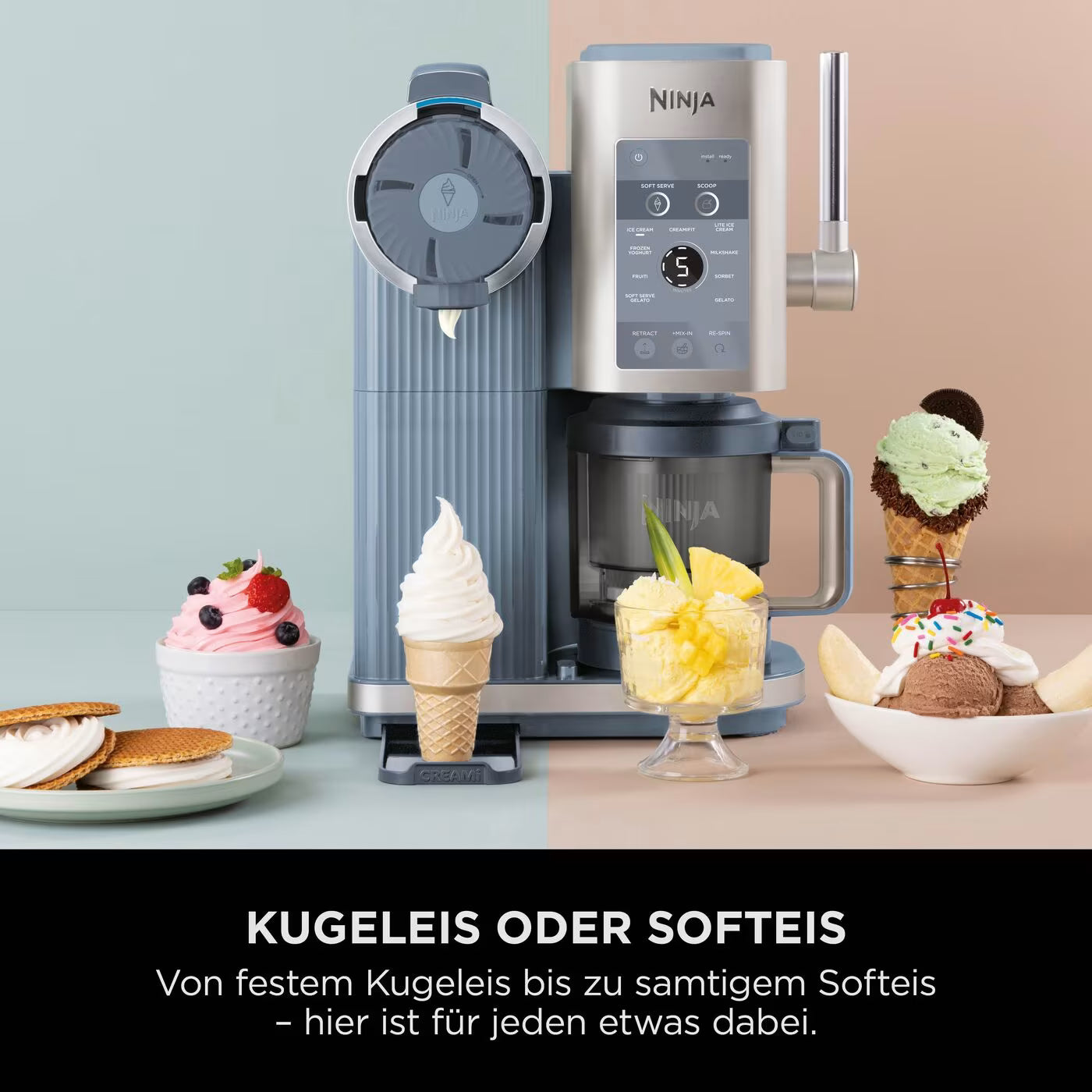 Ninja CREAMi Scoop & Swirl 13-in-1 Softeis- und Eismaschine