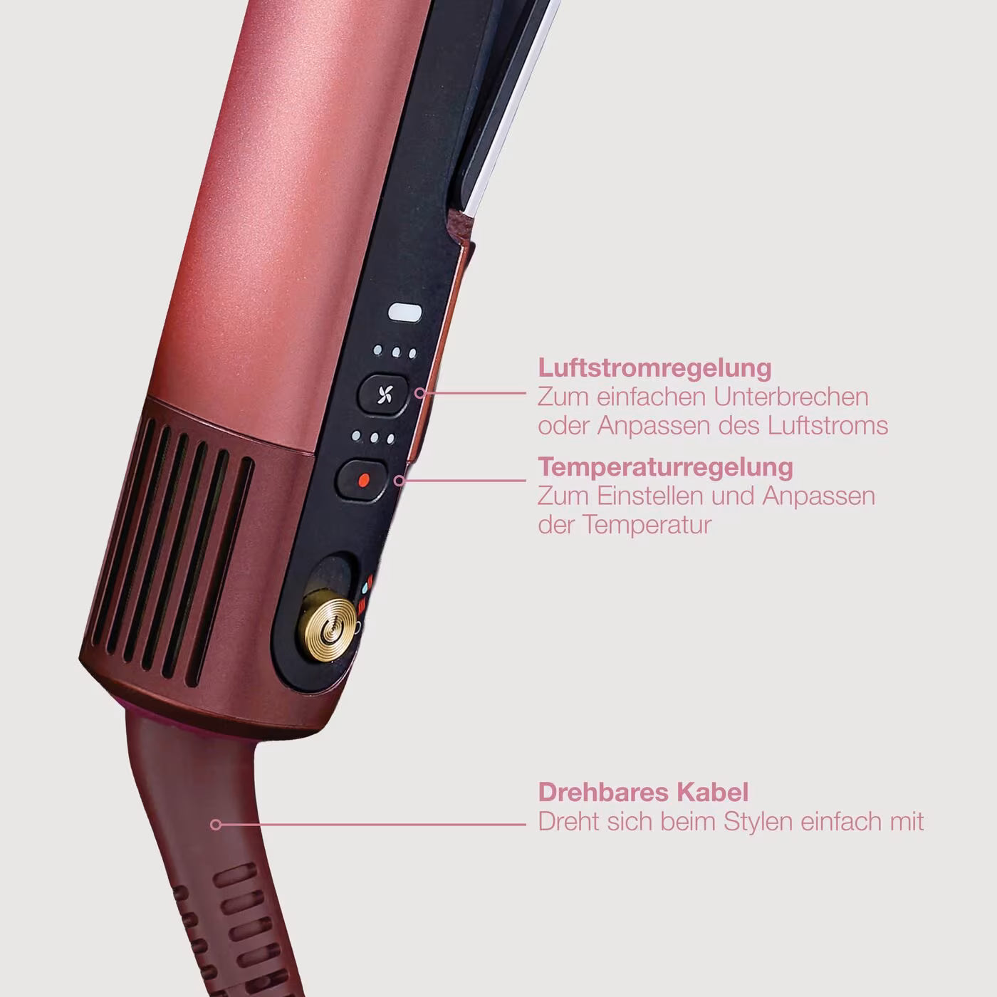 Shark SilkiPro Straight Glätteisen und Haartrockner - Rosa