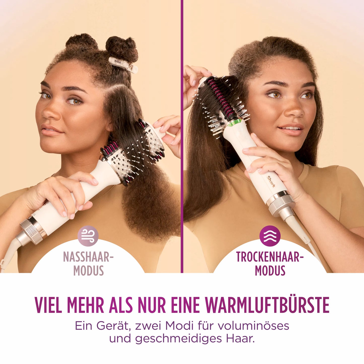 Shark SmoothStyle Warmluftbürste mit Glättungskamm, inkl. hitzeresistente Aufbewahrungstasche