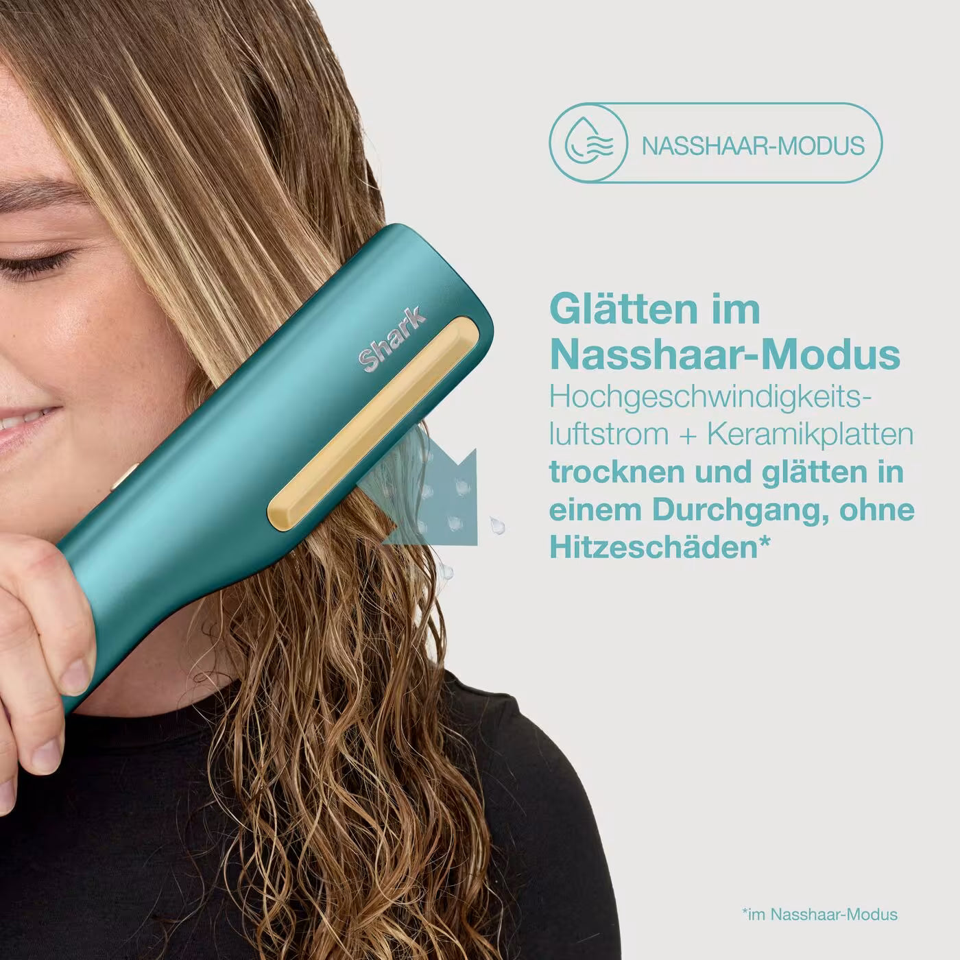 Shark SilkiPro Straight Glätteisen und Haartrockner - Blau
