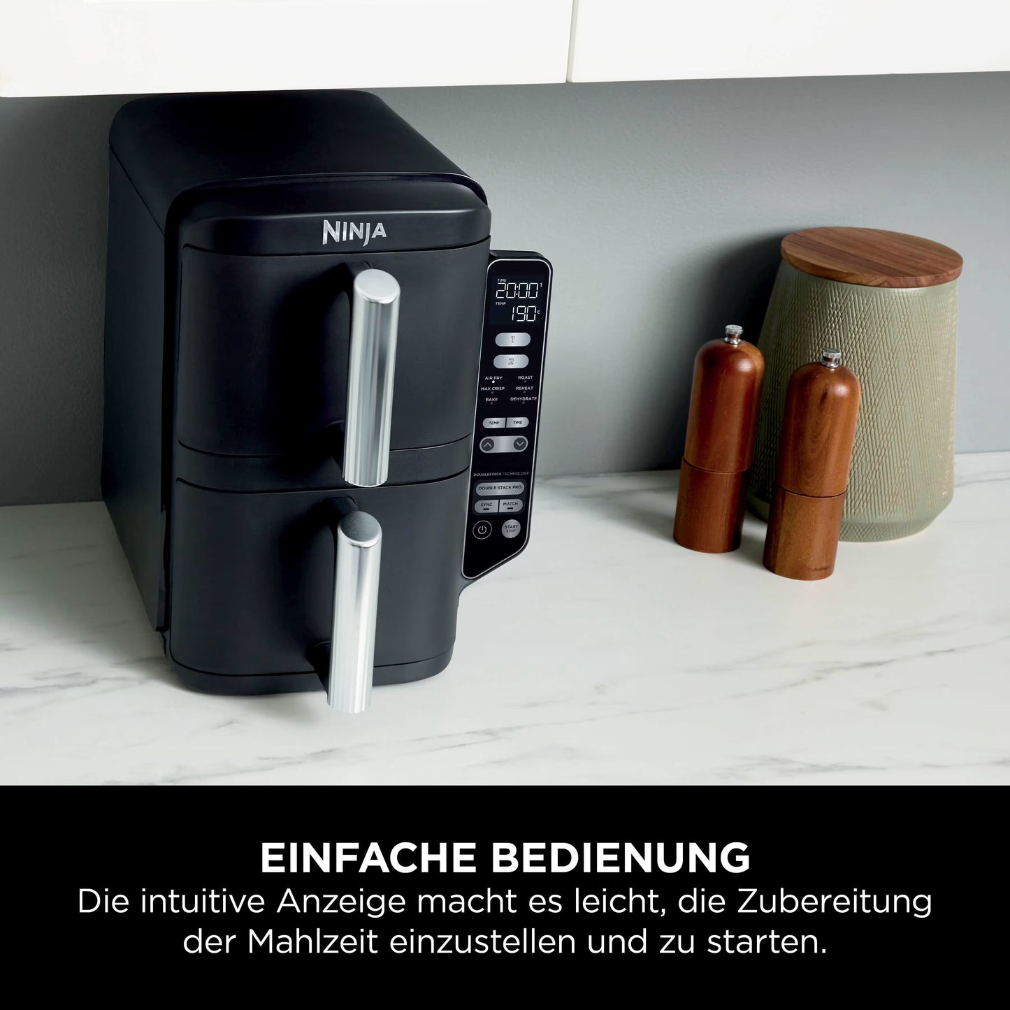Ninja Double Stack 2-Ebenen Heißluftfritteuse 7,6 L