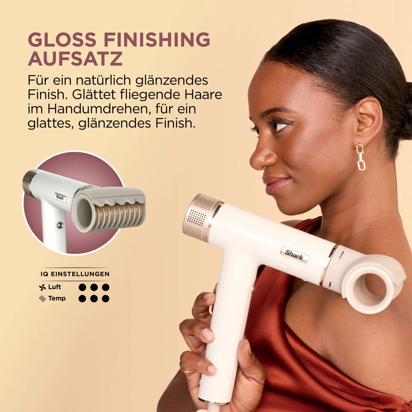 Shark SpeedStyle Leistungsstarker Haartrockner & Gloss Finish - Für glattes und gewelltes Haar