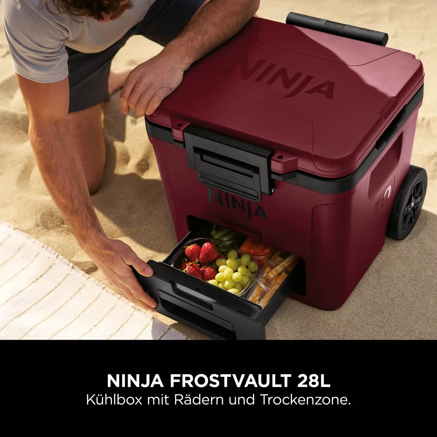 Ninja FrostVault 28L Kühlbox mit Rädern und Trockenzone