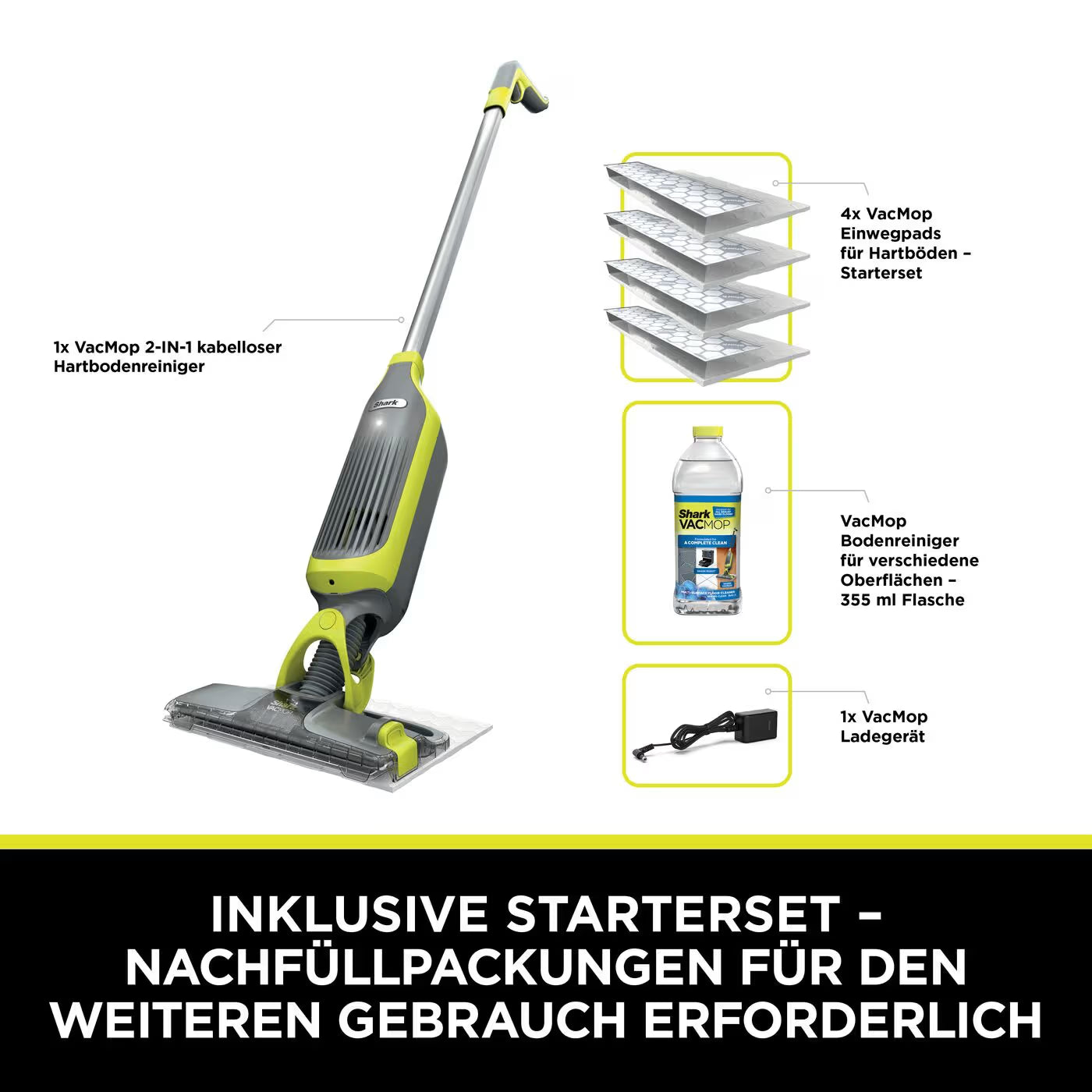 Shark VacMop 2-in-1 kabelloser Staubsauger und Sprühmopp