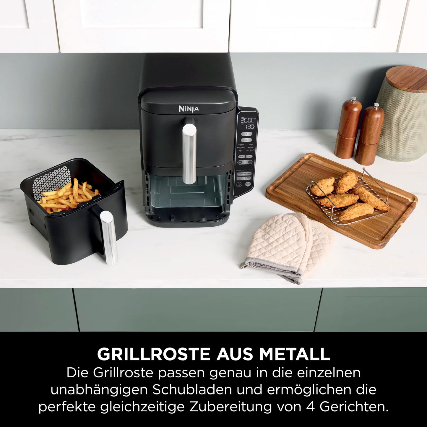 Ninja Double Stack 2-Ebenen Heißluftfritteuse 7,6 L