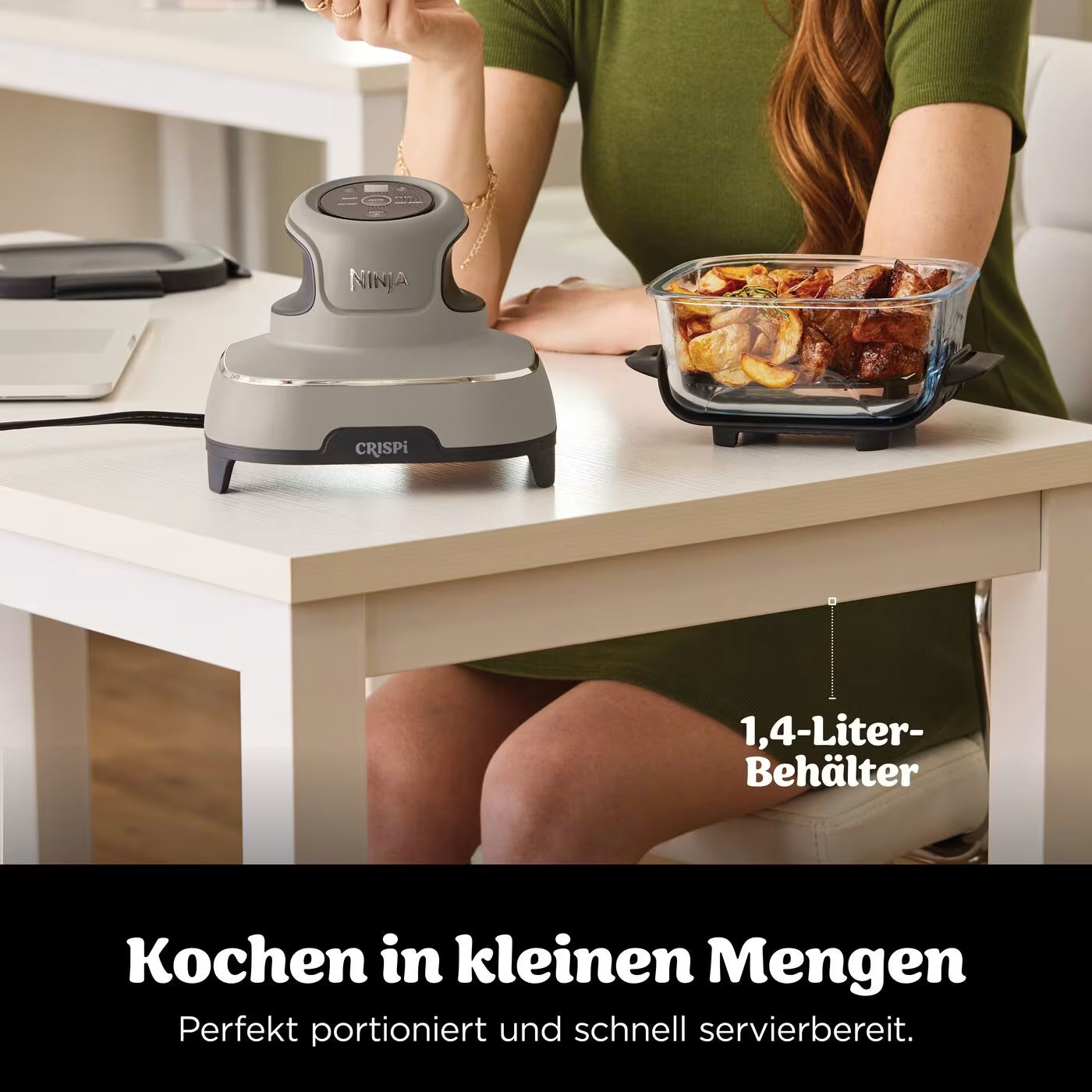 Ninja CRISPi Glas-Heißluftfritteuse - Flex Set - Stone