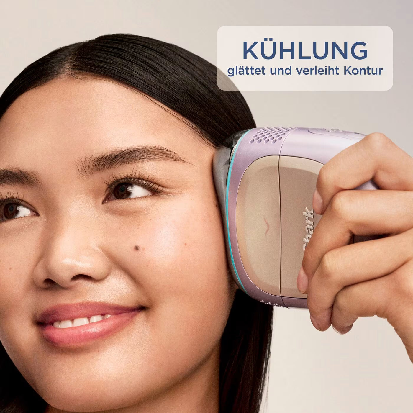 Shark FacialPro Glow + DePuffi Hydro-Powered Facial System für zu Hause – Spa Blau