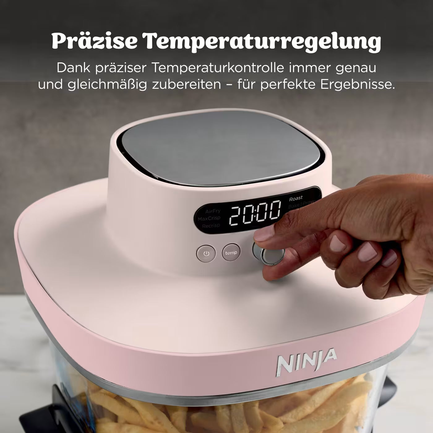 Ninja CRISPi PRO 7-in-1 Glas-Air-Fryer - Family Set - Rosa