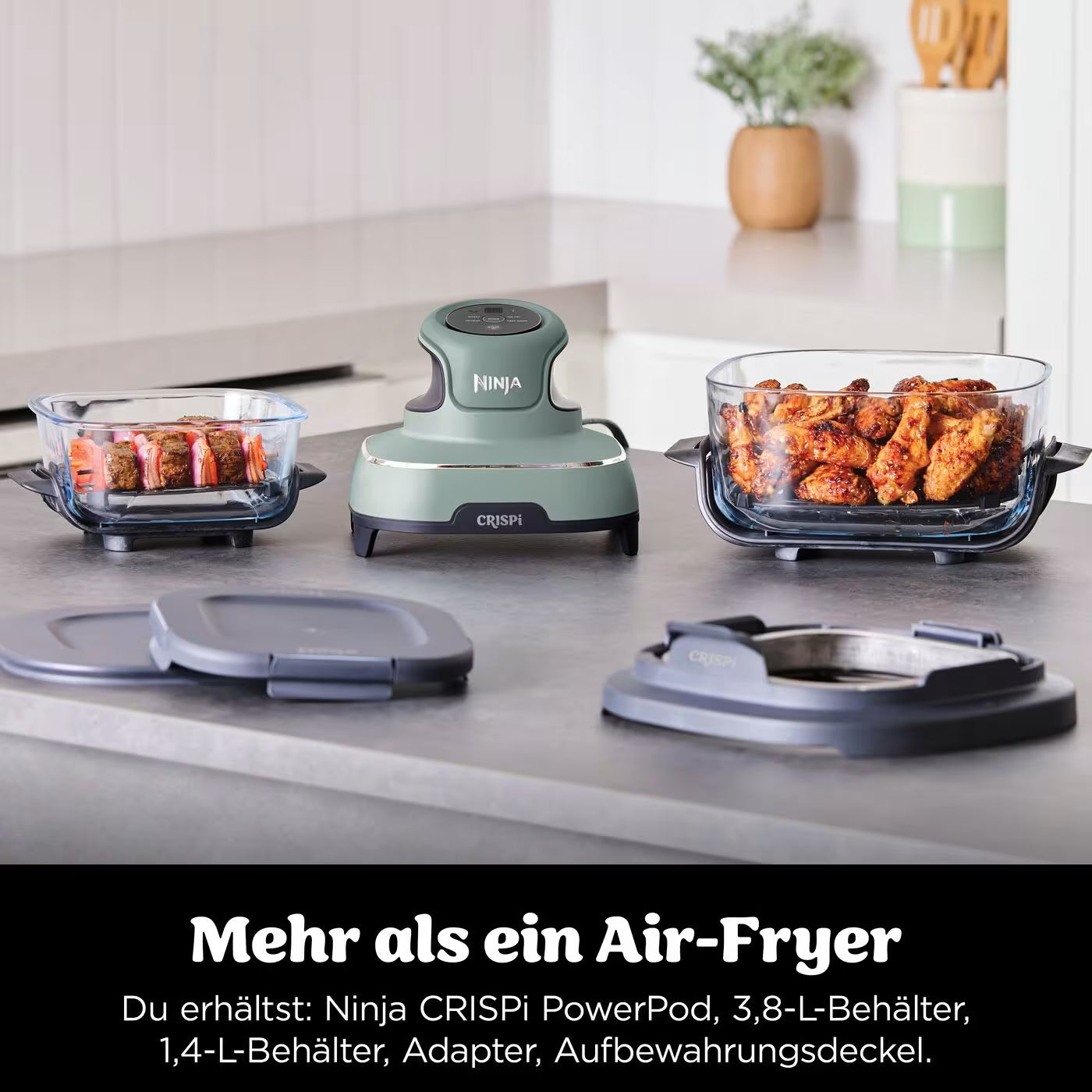 Ninja CRISPi 4-in-1 Tragbare Glas-Heißluftfritteuse