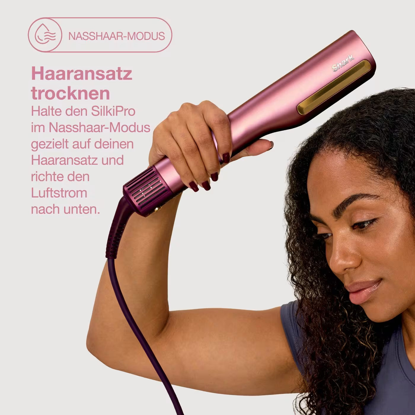 Shark SilkiPro Straight Glätteisen und Haartrockner - Rosa