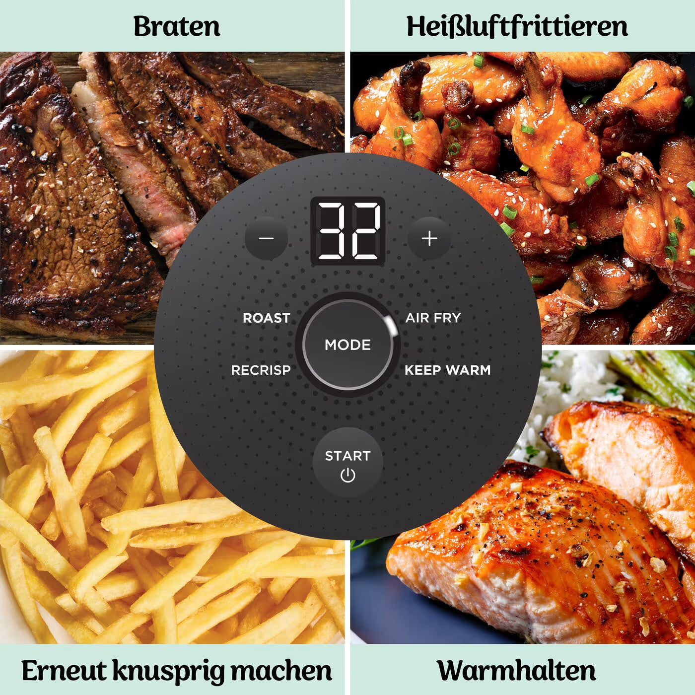 Ninja CRISPi Glas-Heißluftfritteuse - Meal Prep Set