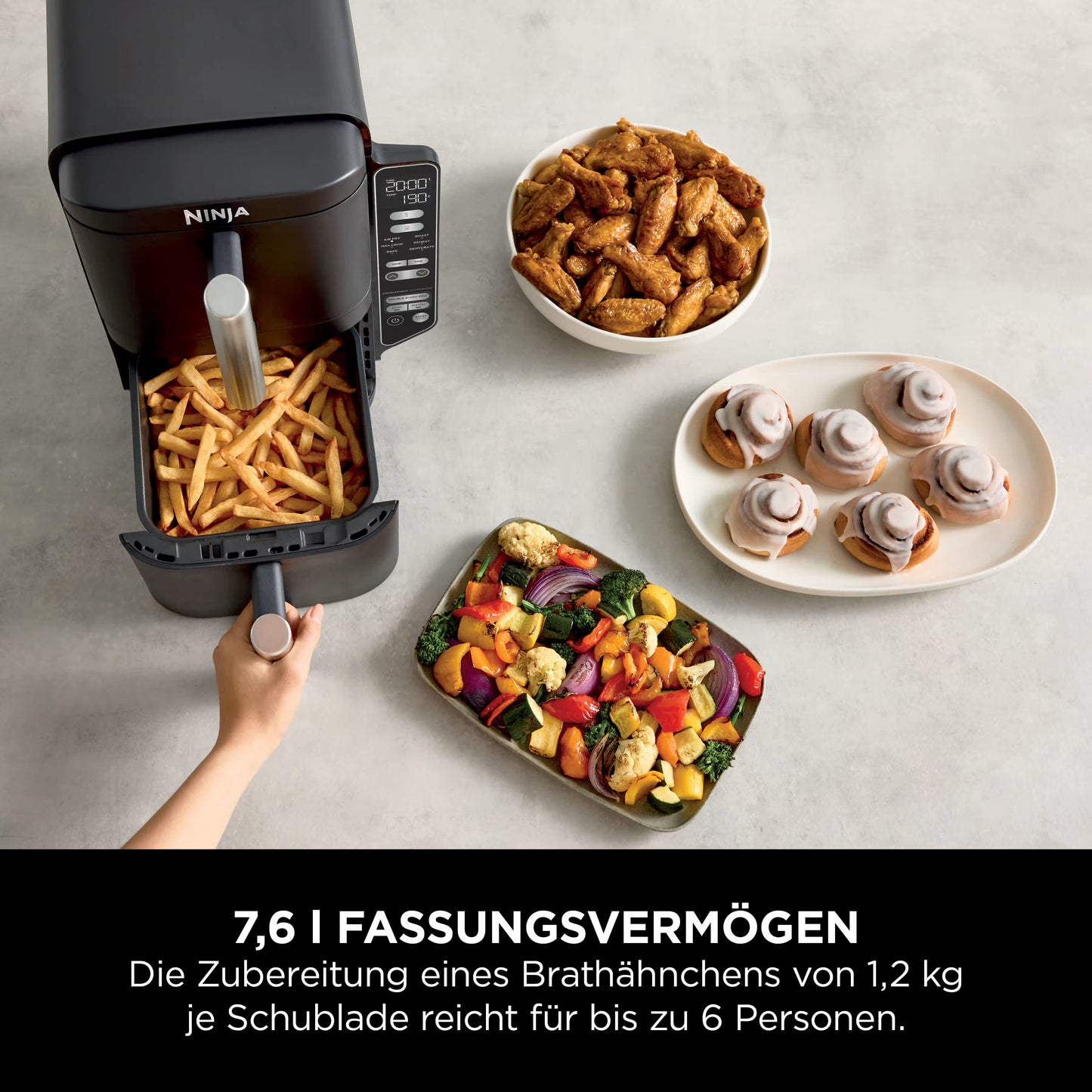 Ninja Double Stack 2-Ebenen Heißluftfritteuse 7,6 L