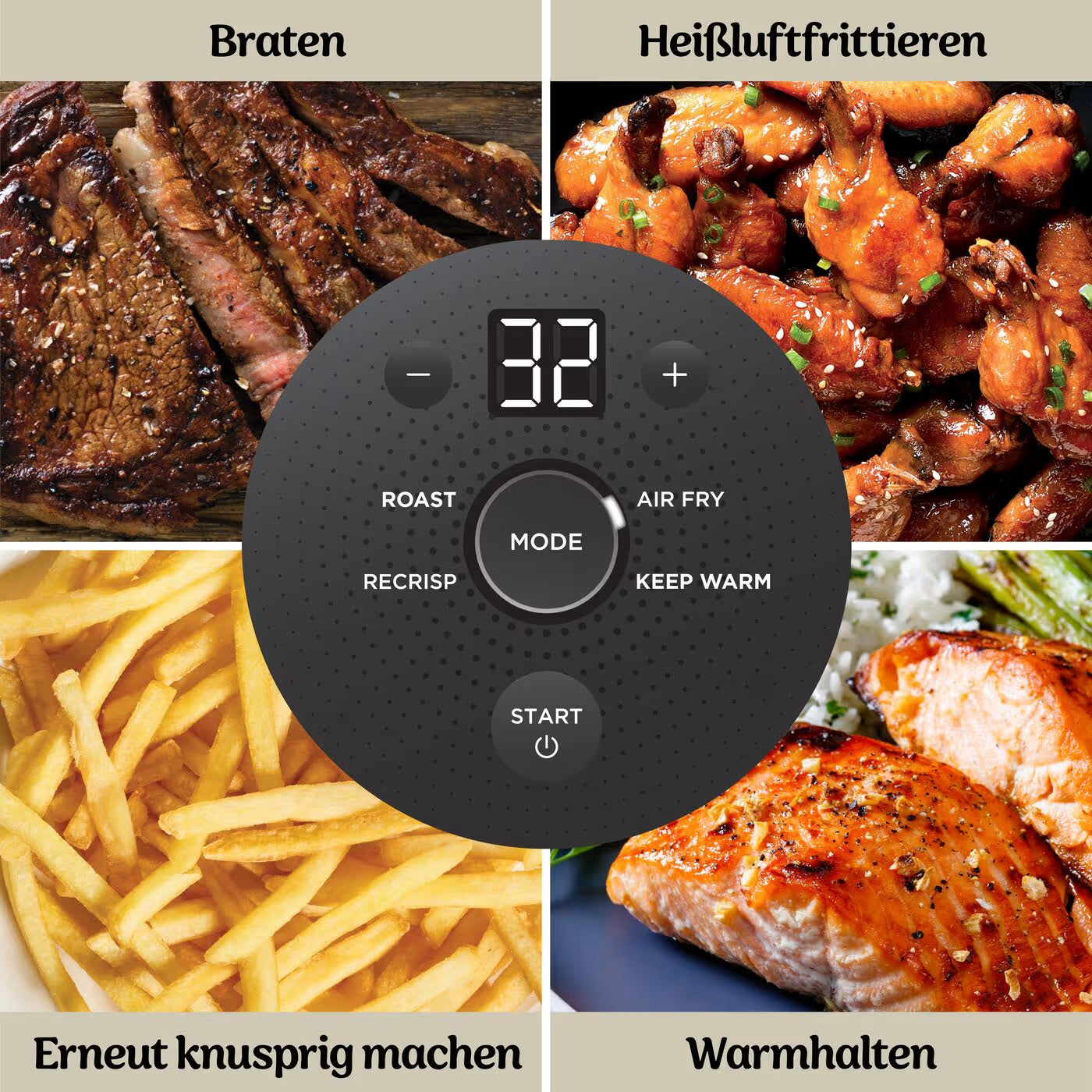 Ninja CRISPi 4-in-1 Tragbare Glas-Heißluftfritteuse